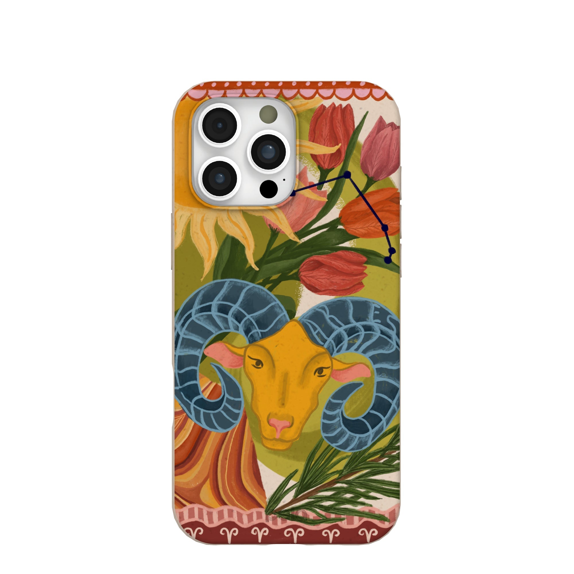Seashell Aries Ram iPhone 16 Pro Max Case Refurbished - Pela Case refurbished available on Cerqular