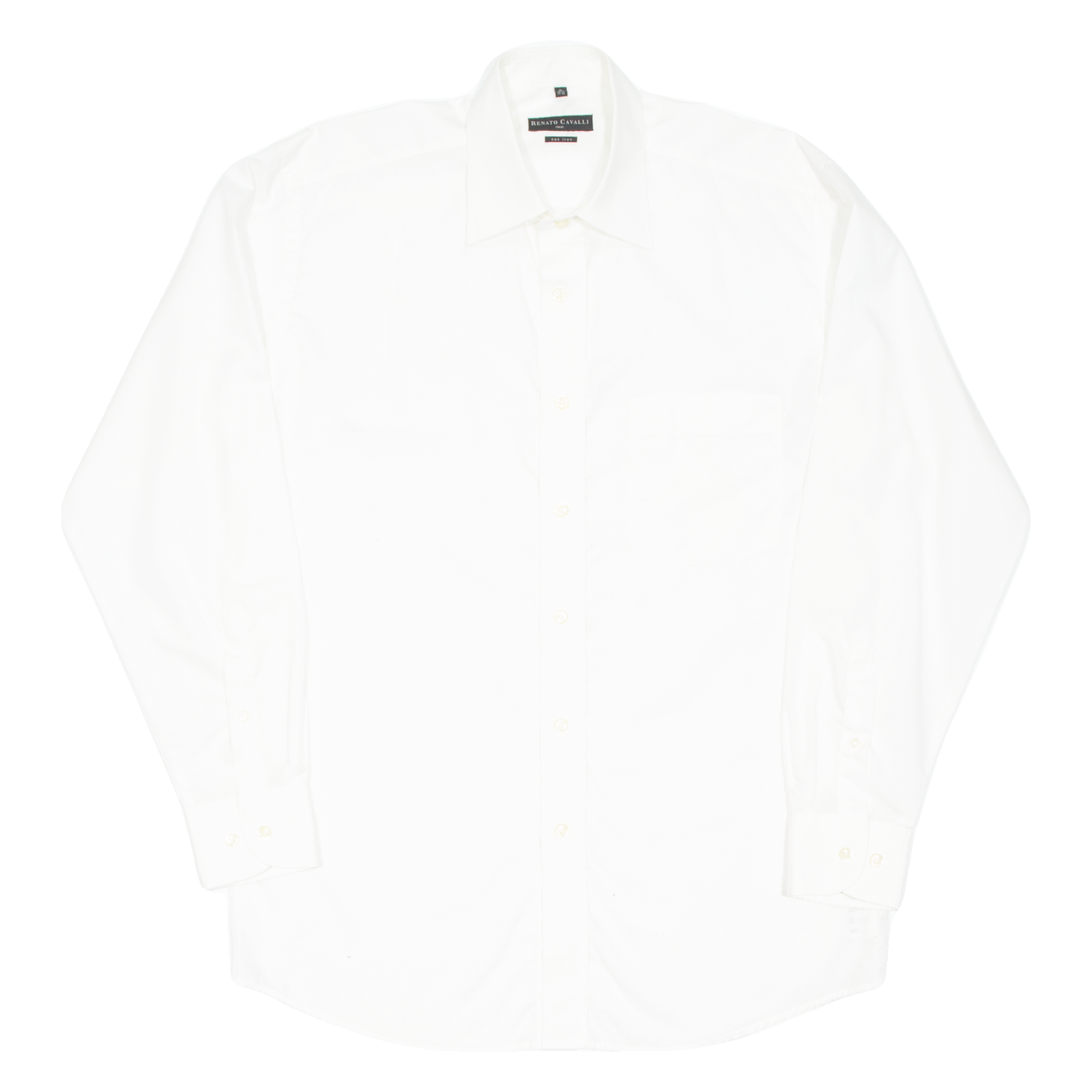 RENATO CAVALLI Non Iron Mens Plain Shirt White Long Sleeve M Refurbished - N/A refurbished available on Cerqular