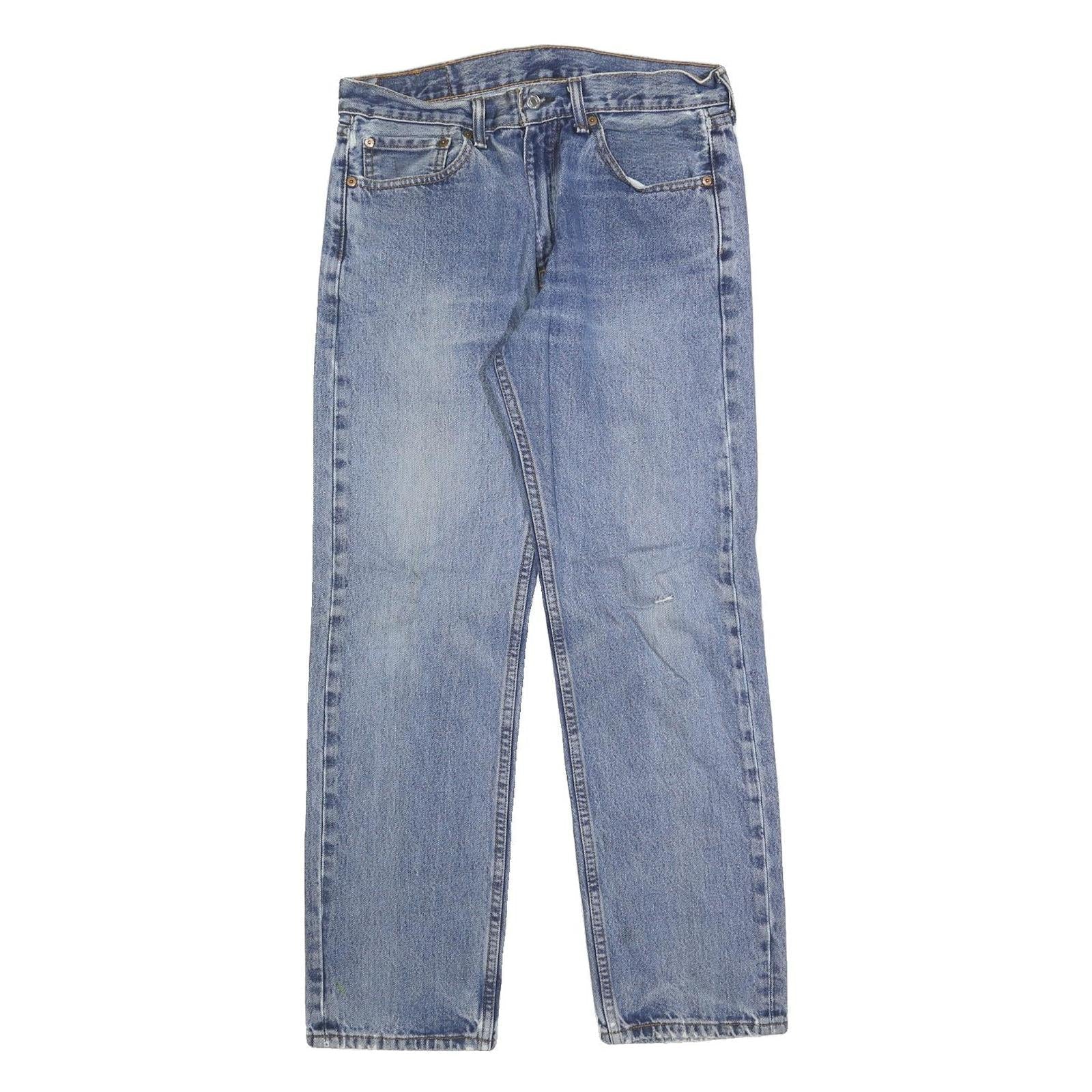LEVI'S 505 Mens Jeans Blue Regular Straight Denim Medium W32 L30 Classic Fit Refurbished - N/A refurbished available on Cerqular