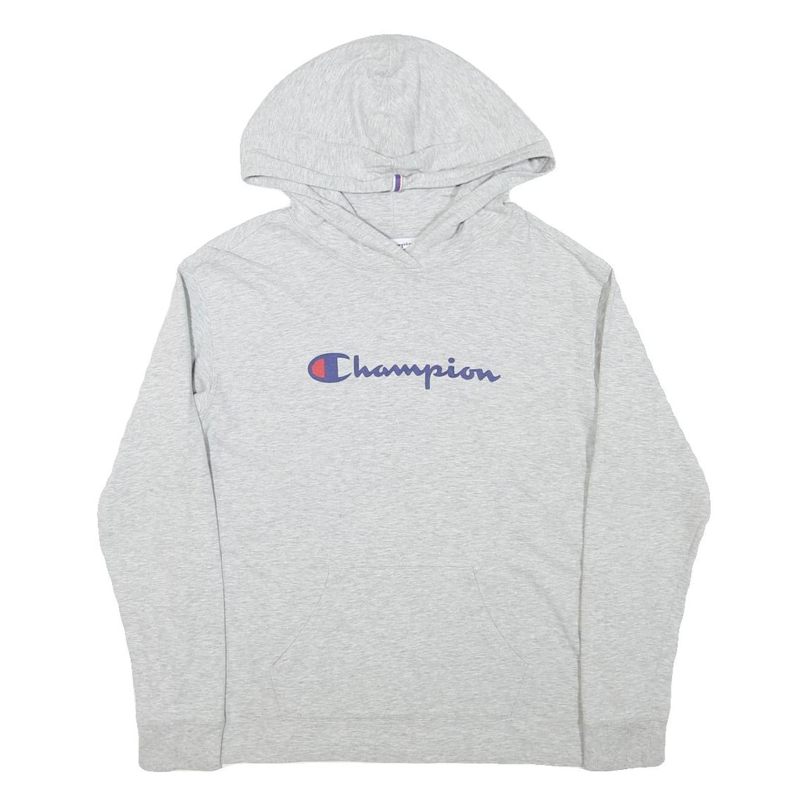 CHAMPION Womens Grey Pullover Hoodie S Cotton Blend Logo Sweatshirt Refurbished - N/A refurbished available on Cerqular
