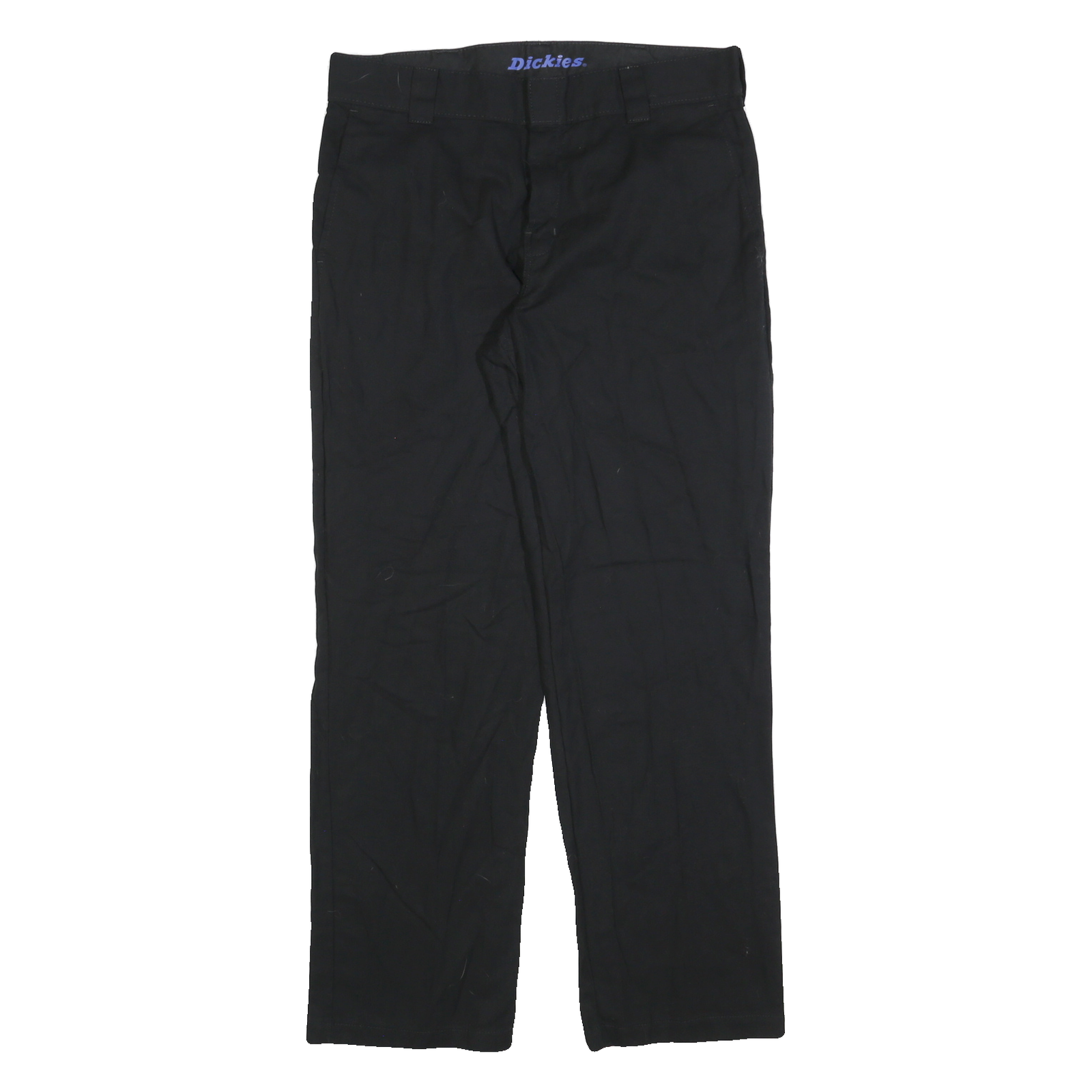 DICKIES Mens Black Regular Fit Straight Cotton Blend Trousers W34 L32 Workwear Refurbished - N/A refurbished available on Cerqular