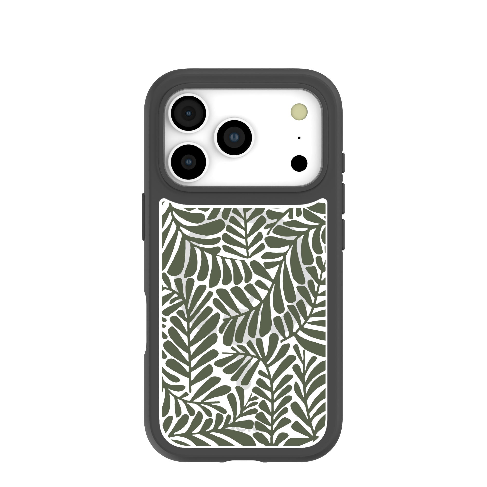 Clear Fern Dreams iPhone 17 Pro Case With Noir Ridge (MagSafe included) Refurbished - Pela Case refurbished available on Cerqular