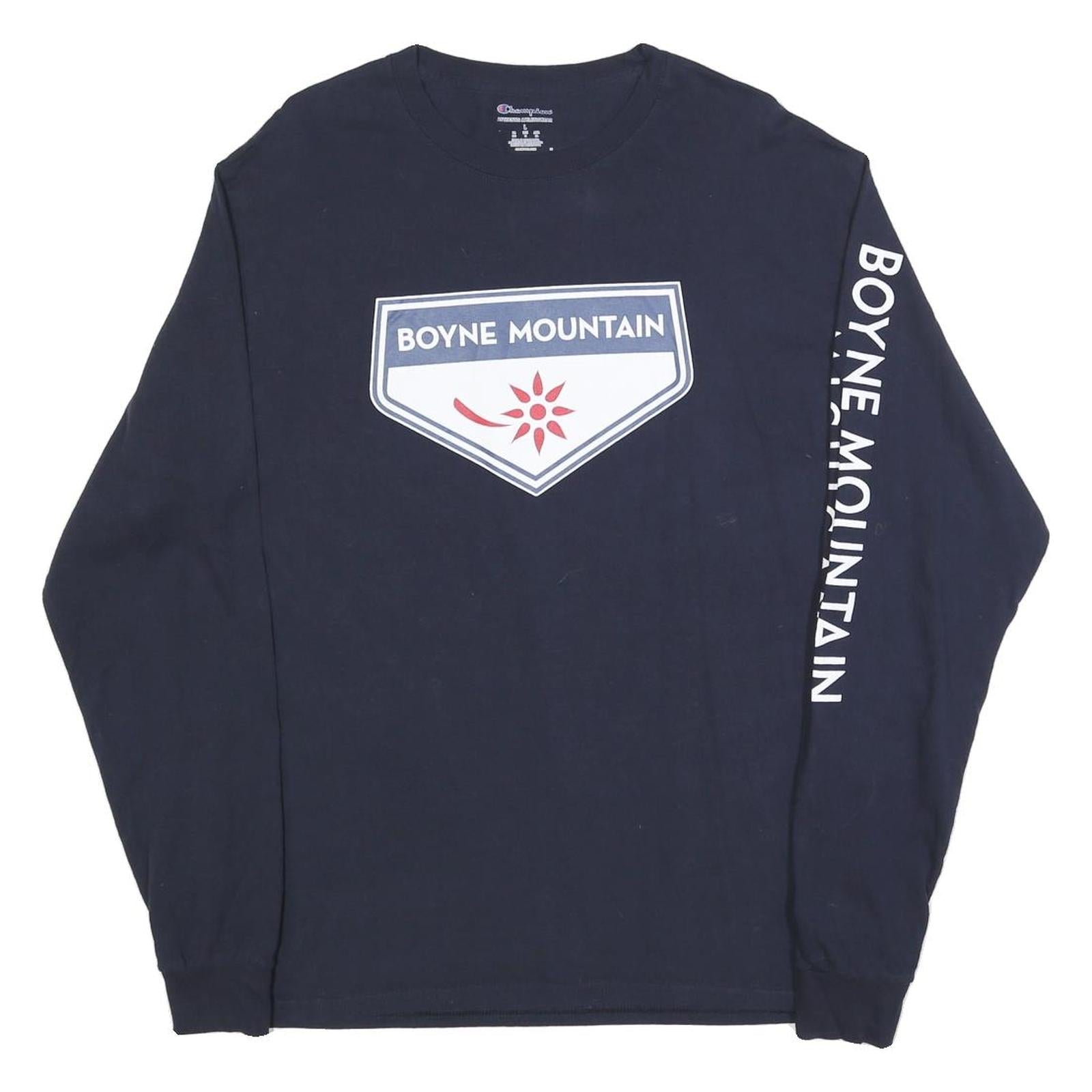 CHAMPION Mens Navy Blue Boyne Mountain Long Sleeve Crew Neck T-Shirt L Refurbished - N/A refurbished available on Cerqular