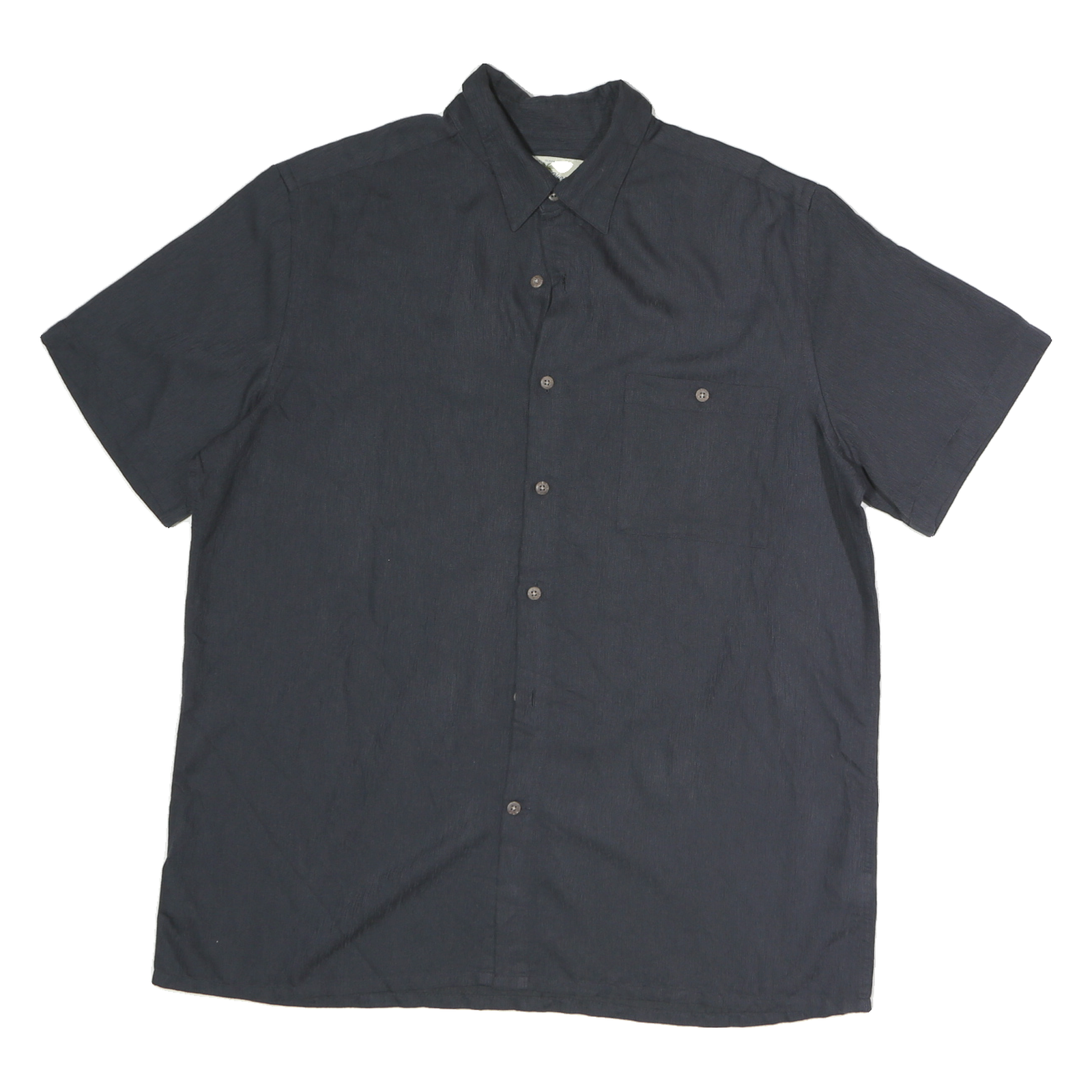 ISLAND SHORES Mens Black Rayon Shirt L Button Pocket Casual Summer Style Refurbished - N/A refurbished available on Cerqular