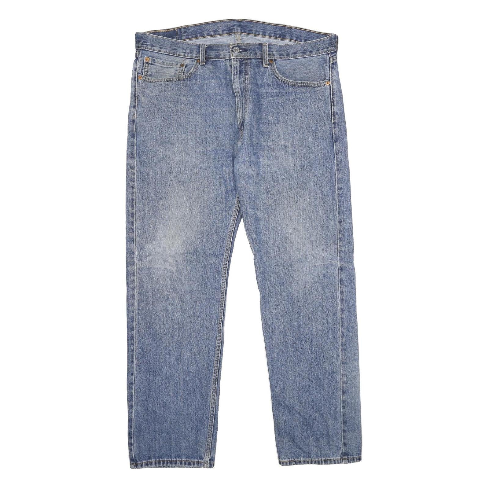 LEVI'S 505 Mens Jeans Blue Regular Straight Denim Medium W38 L32 Classic Cotton Refurbished - N/A refurbished available on Cerqular