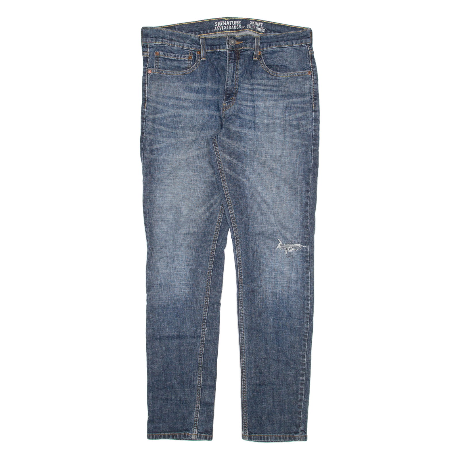 LEVI'S Signature Mens Jeans Blue Slim Skinny Stone Wash W34 L32 Refurbished - N/A refurbished available on Cerqular