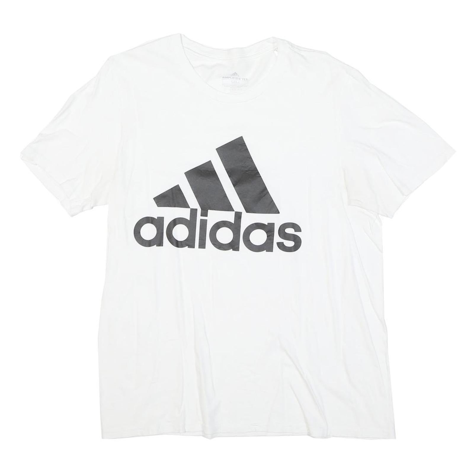 ADIDAS Mens White Black Cotton Blend Classic T-Shirt M Short Sleeve Crew Neck Refurbished - N/A refurbished available on Cerqular