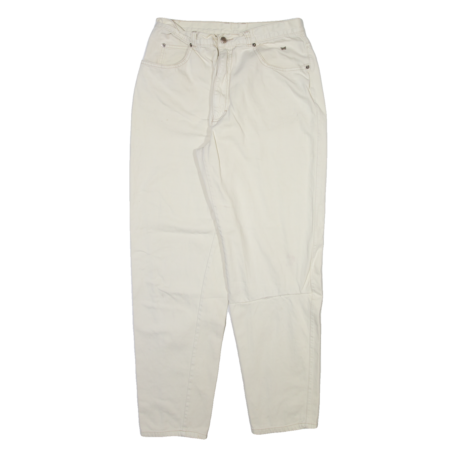 TEDDY'S Womens Trousers Cream Relaxed Tapered W29 L29 Refurbished - N/A refurbished available on Cerqular