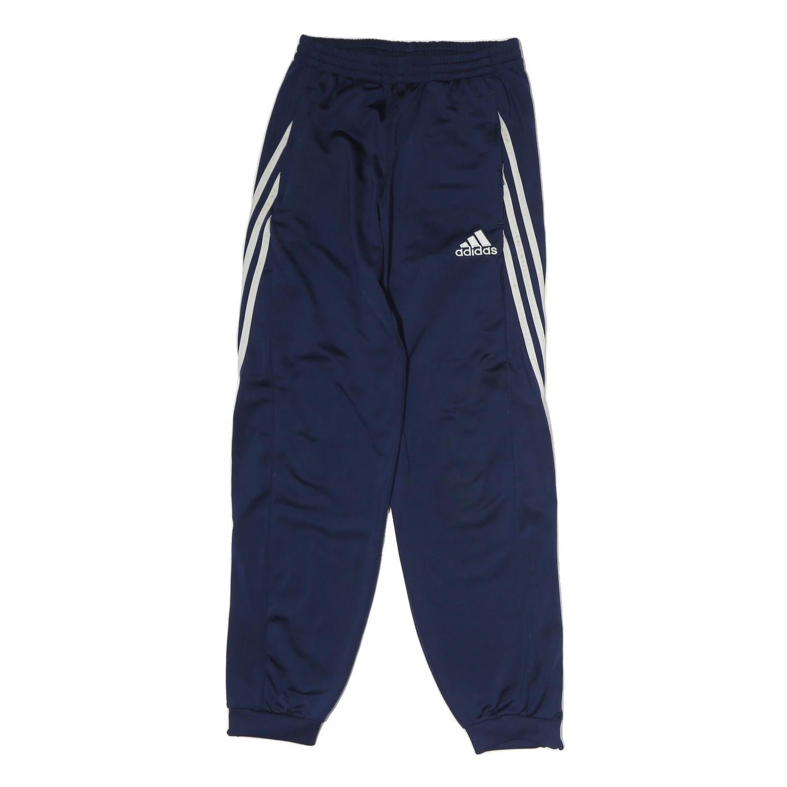 ADIDAS Mens Joggers Navy Blue & White Slim Tapered S W26 L30 Striped Logo Refurbished - N/A refurbished available on Cerqular