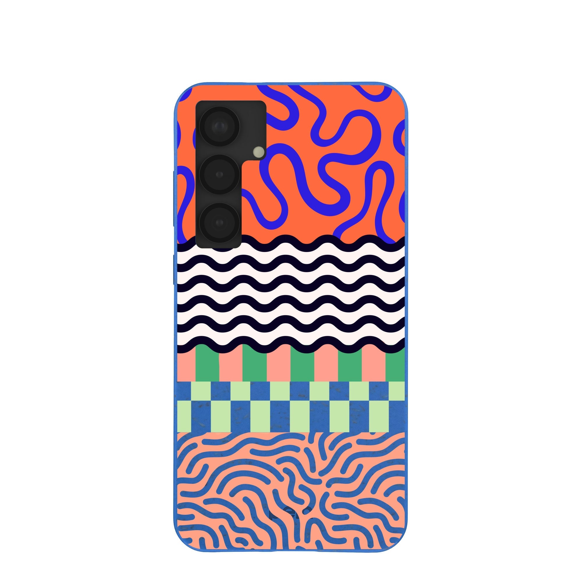 Electric Blue Tangerine Mix Samsung Galaxy S25+(Plus) Case Refurbished - Pela Case refurbished available on Cerqular