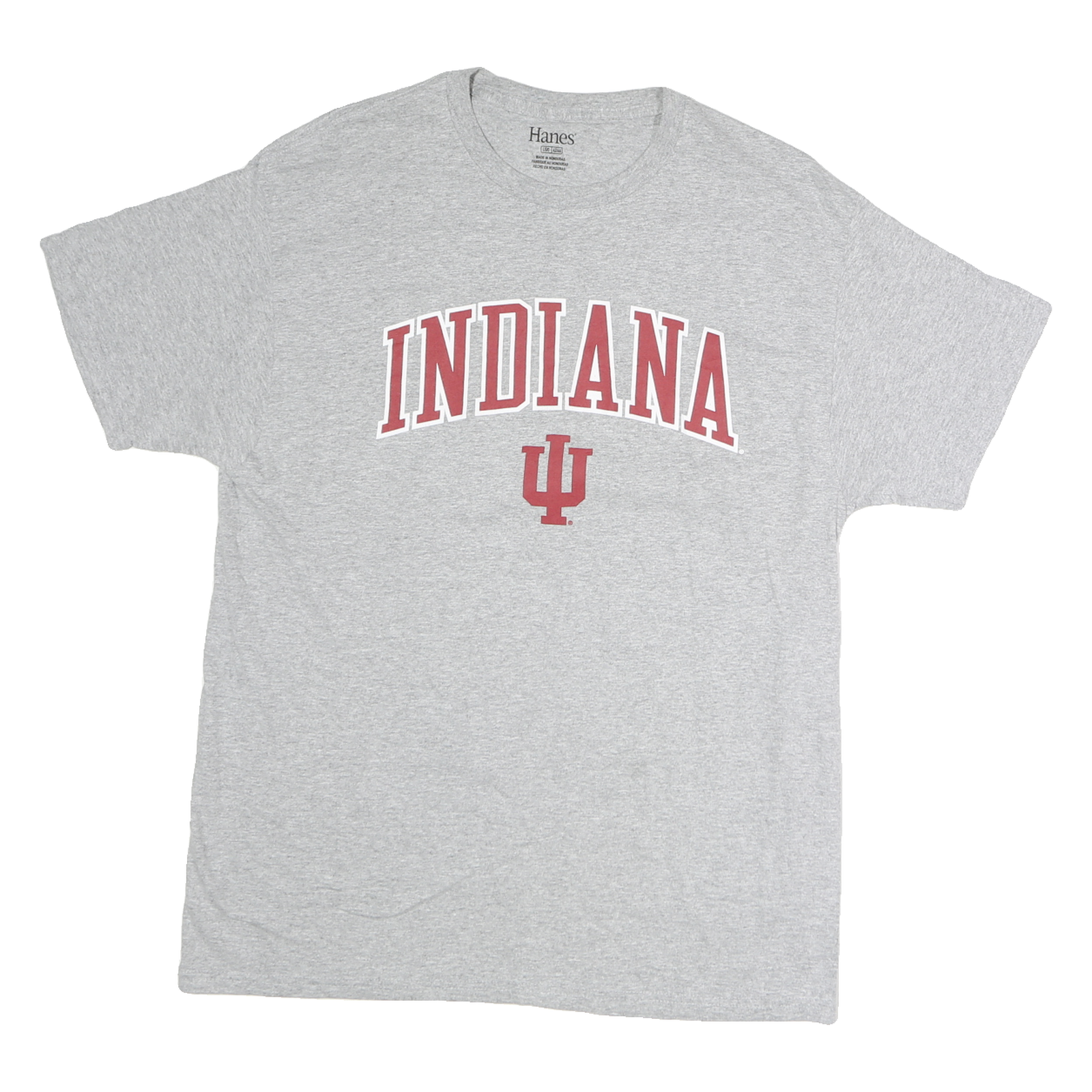 HANES Mens Grey Indiana Graphic T-Shirt L Short Sleeve Crew Neck Cotton Refurbished - N/A refurbished available on Cerqular
