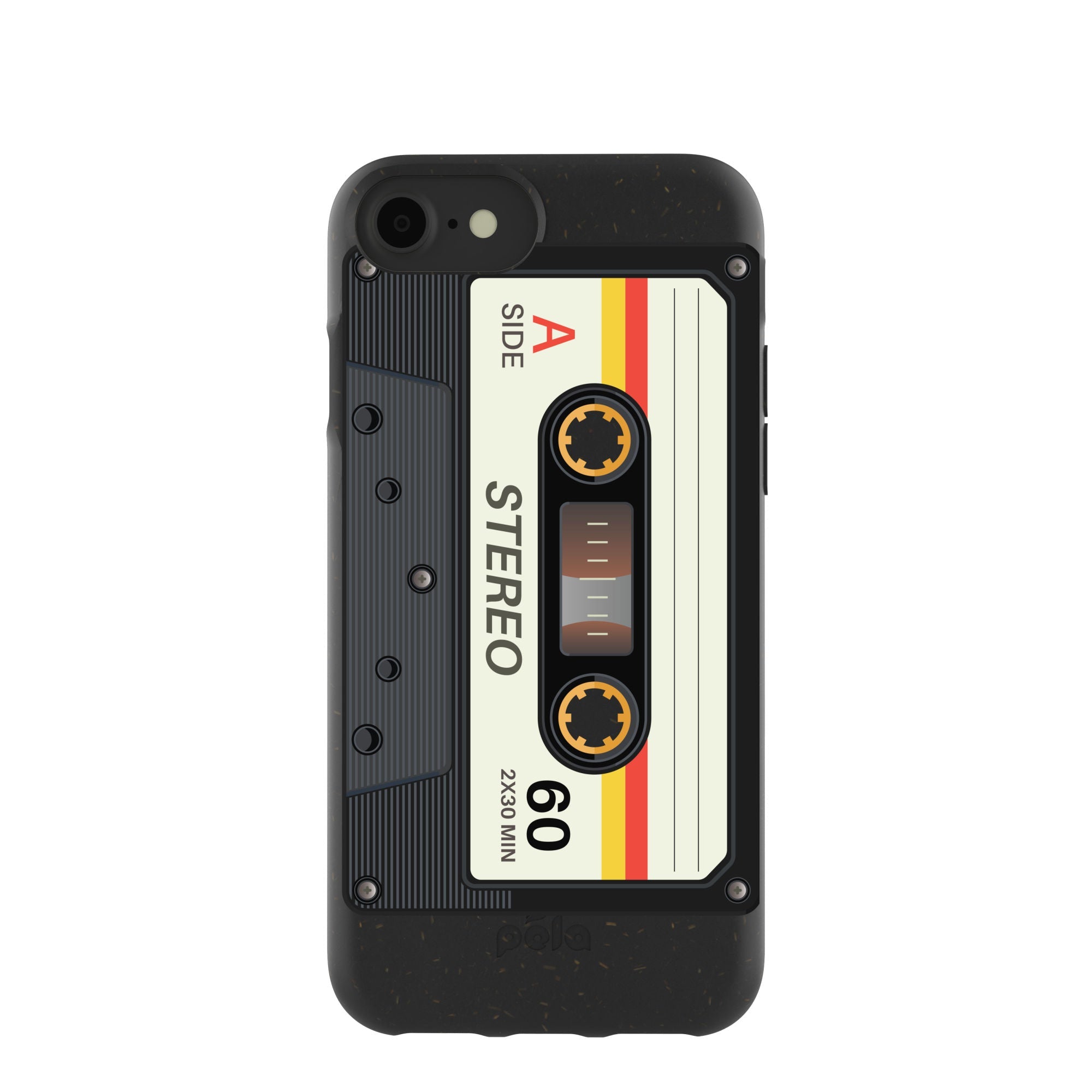 Black Cassette iPhone 6/6s/7/8/SE Case Refurbished - Pela Case refurbished available on Cerqular