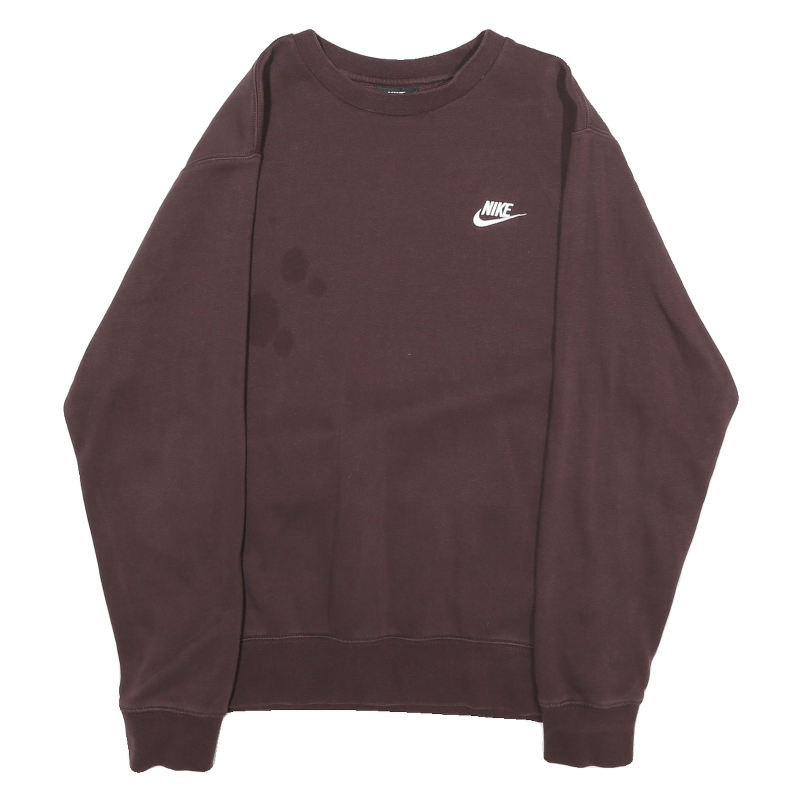 NIKE Mens Maroon Crew Neck Pullover Sweatshirt S Cotton Blend Jersey Long Sleeve Refurbished - N/A refurbished available on Cerqular