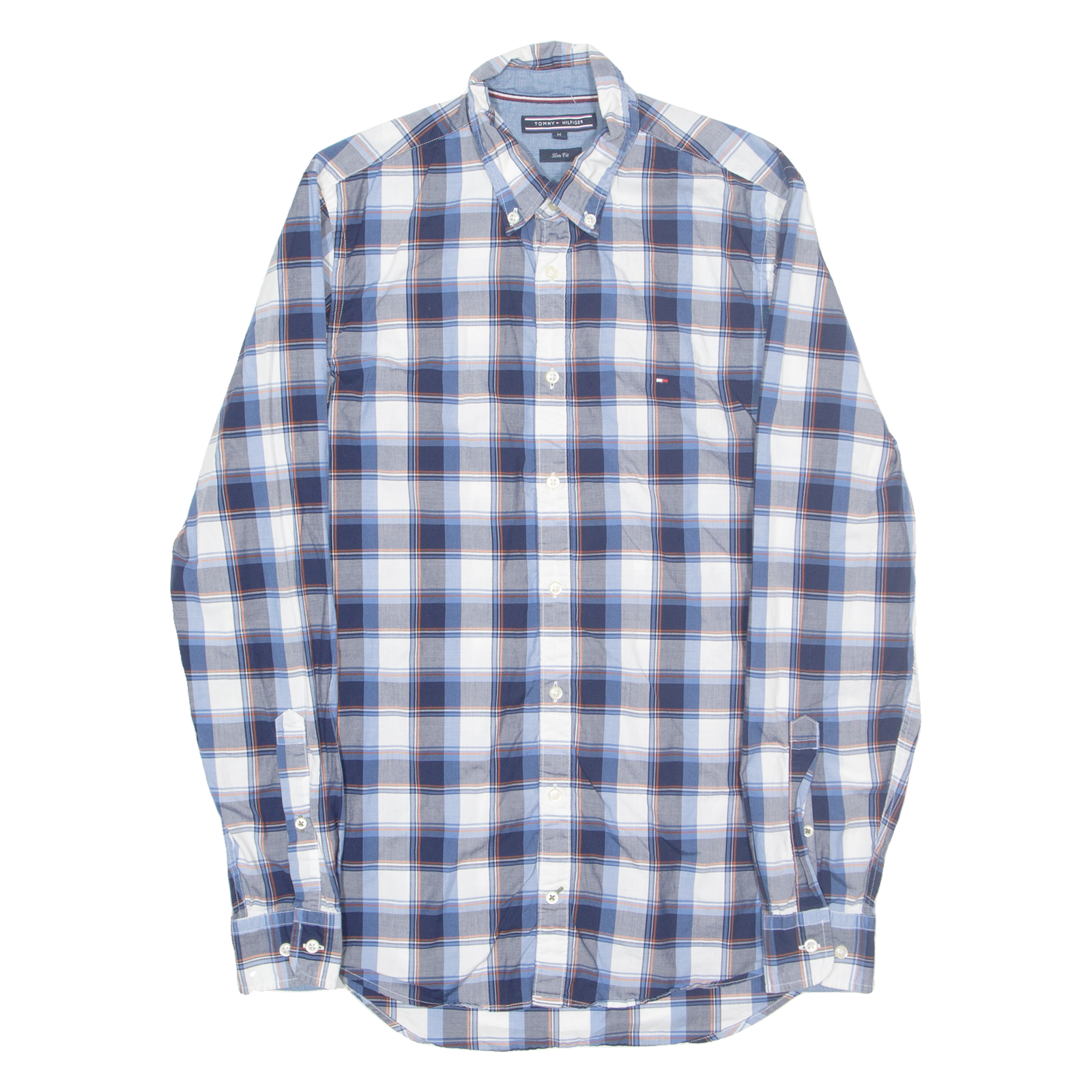 TOMMY HILFIGER Mens Shirt Blue Check Long Sleeve M Refurbished - N/A refurbished available on Cerqular