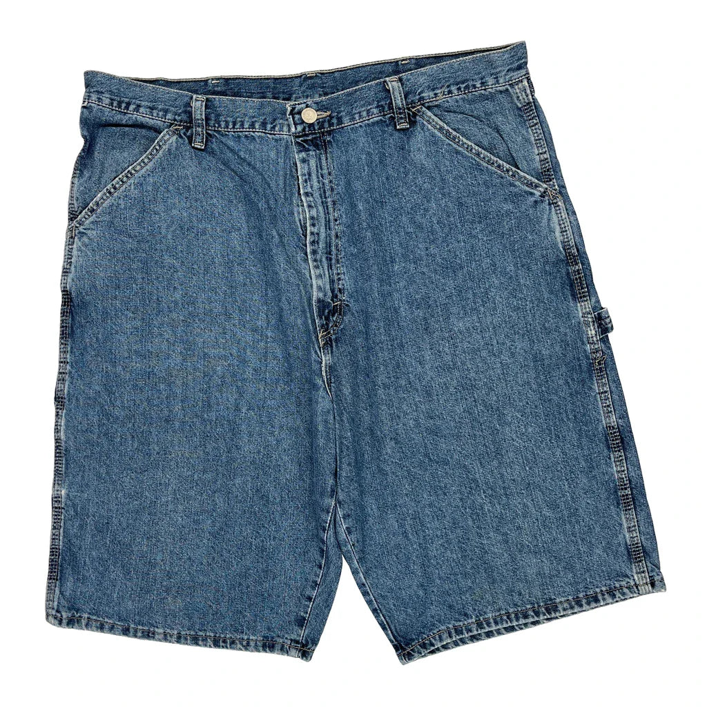 Wrangler Denim Shorts - 37W 10L Blue Denim Refurbished - Thrifted (note: this is a term often used to describe second- refurbished available on Cerqular