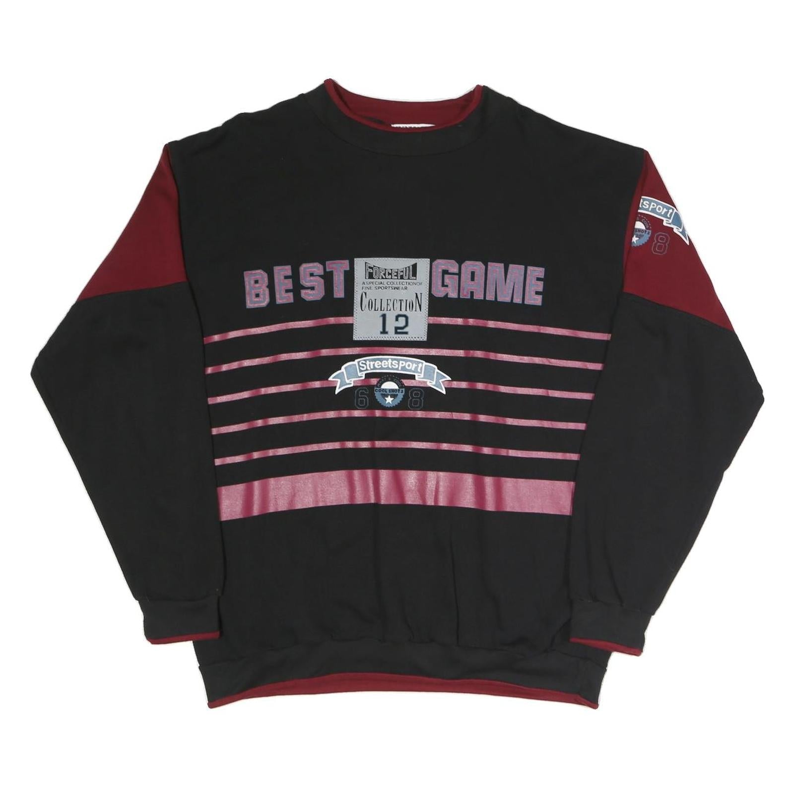 SPORTSWEAR Mens Black & Maroon Sweatshirt Crew Neck XL Best Game Street Sport Refurbished - N/A refurbished available on Cerqular