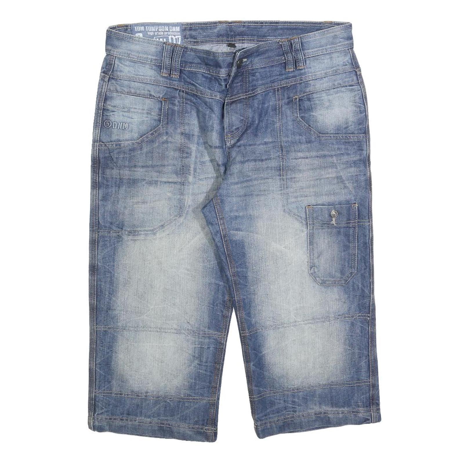 TOM TOMPSON Mens Denim Blue Casual Shorts L W36 Comfortable Cotton Blend Refurbished - N/A refurbished available on Cerqular