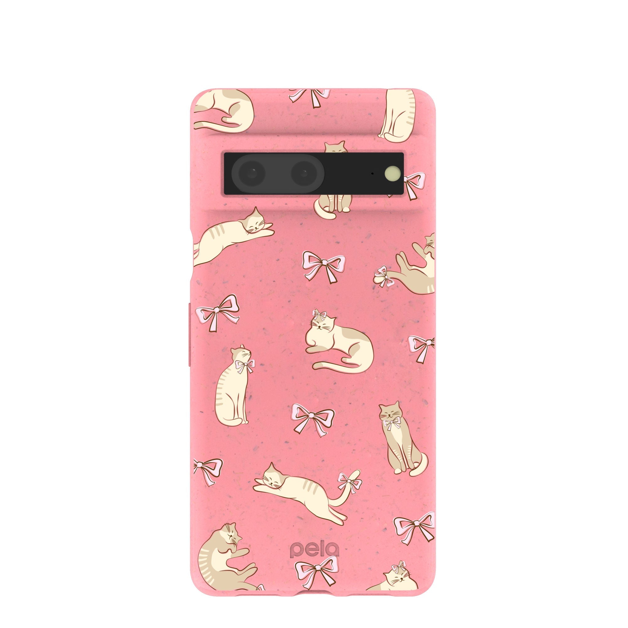Bubblegum Pink Purrfection Google Pixel 7 Case Refurbished - Pela Case refurbished available on Cerqular