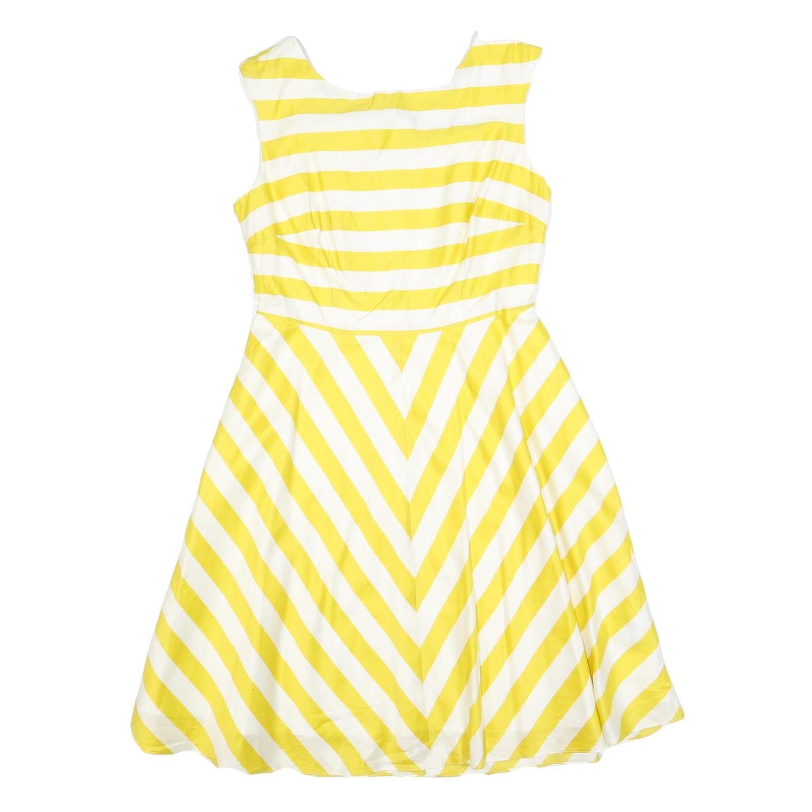 BODEN Womens Yellow & White Cotton Blend Day Dress Sleeveless Knee Length UK 8 Refurbished - N/A refurbished available on Cerqular