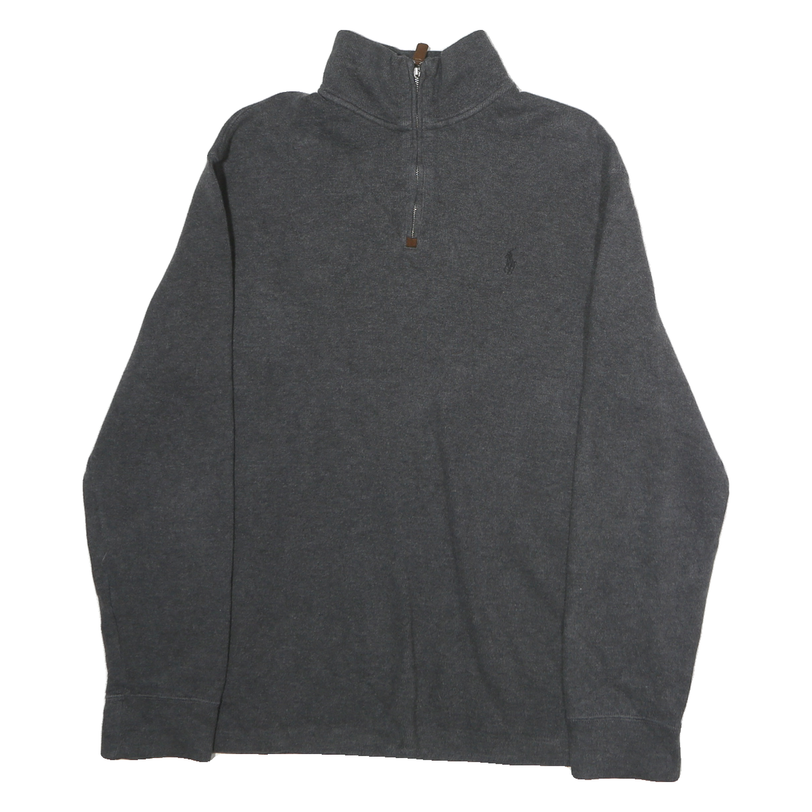 POLO RALPH LAUREN Mens Grey Pullover Plain Crew Neck Basic Knit Jumper L Cotton Refurbished - N/A refurbished available on Cerqular