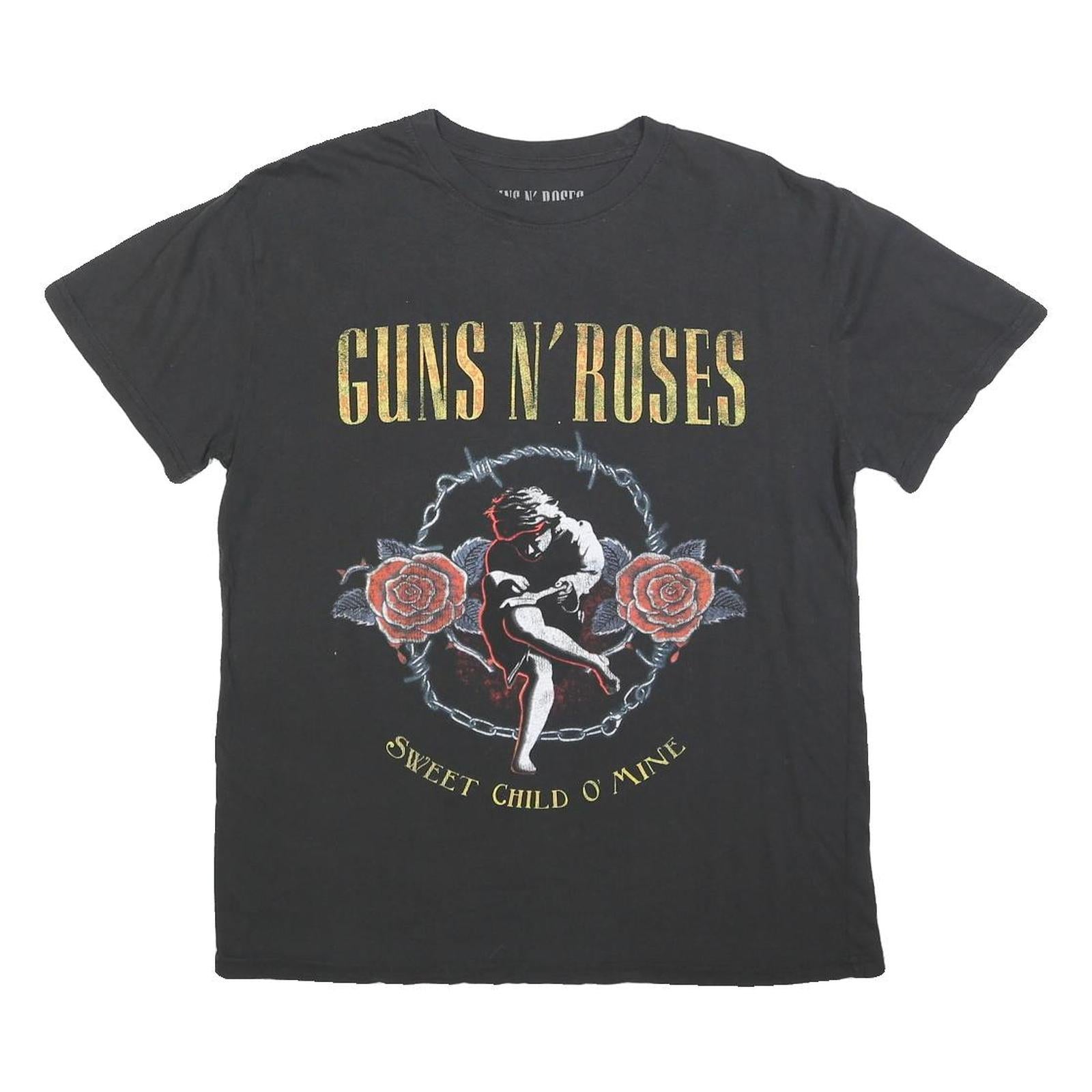 GUNS N ROSES Womens Black Graphic T-Shirt L Short Sleeve Crew Neck Sweet Child O Refurbished - N/A refurbished available on Cerqular