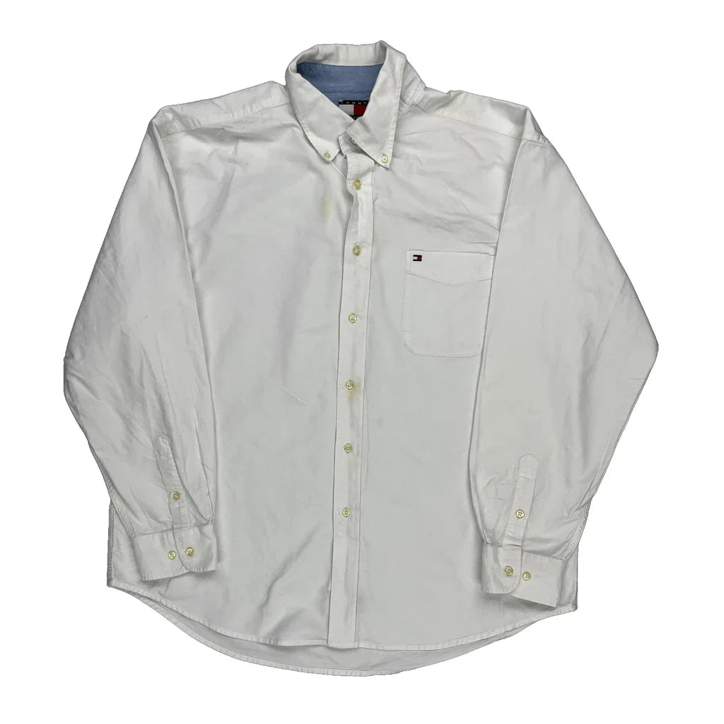 Buy Tommy Hilfiger Shirt - XL White Cotton Refurbished - $29.47 Tommy Hilfiger Shirt - XL White Cotton Refurbished - Thrifted (note: this is a term often used to describe second- refurbished available on Cerqular
