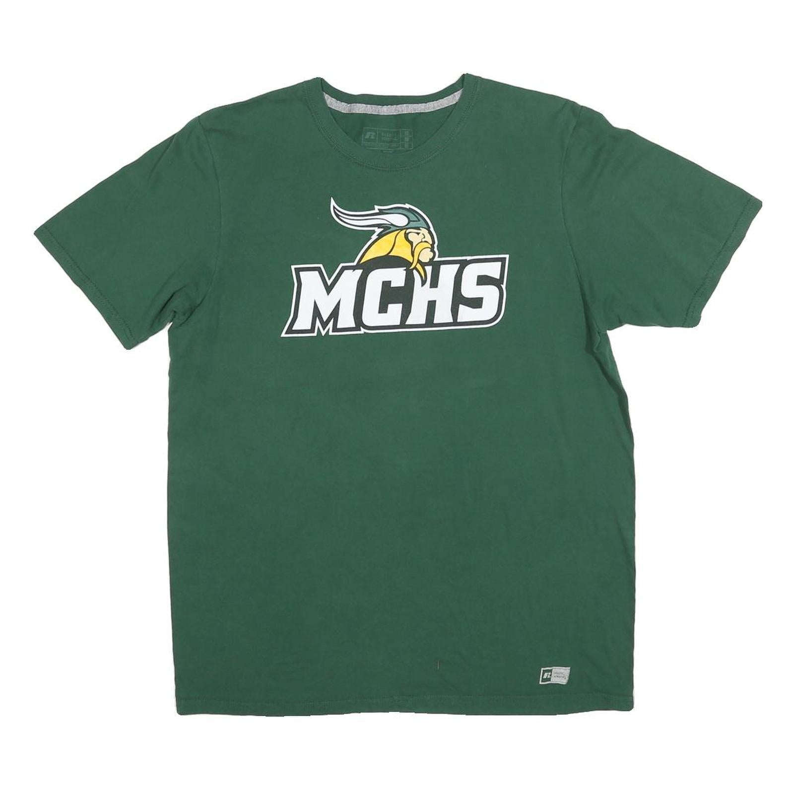 RUSSELL ATHLETIC Mens Green MCHS Graphic T-Shirt M Short Sleeve Crew Neck Refurbished - N/A refurbished available on Cerqular