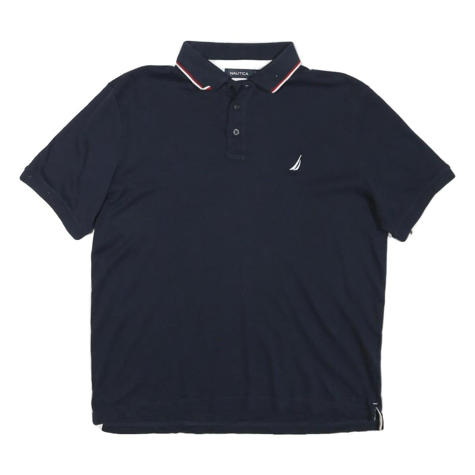 NAUTICA Mens Navy Blue Cotton Blend Short Sleeve Polo Shirt M Classic Logo Refurbished - N/A refurbished available on Cerqular