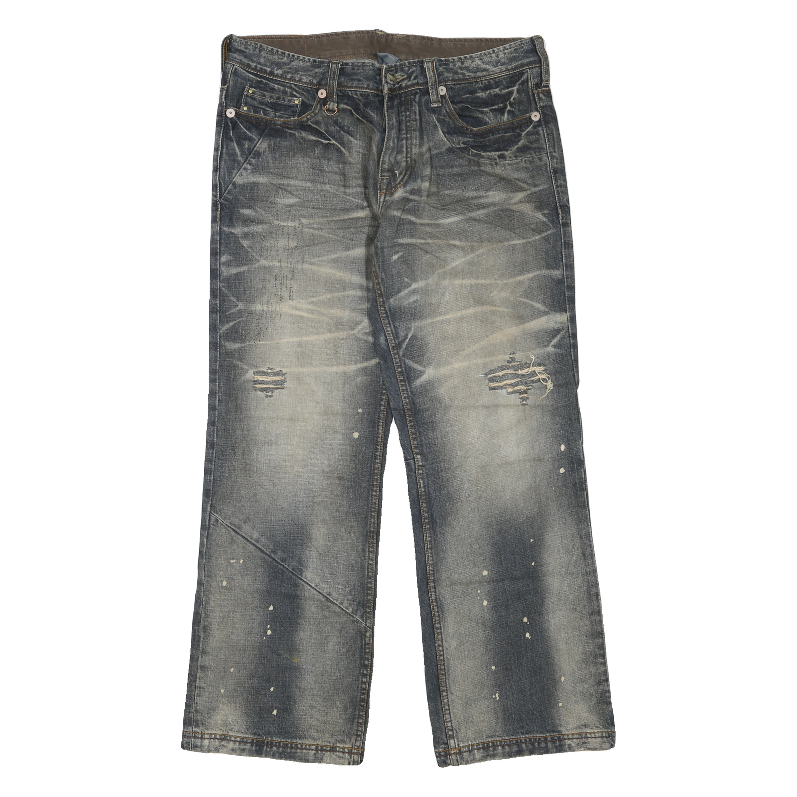 ARMANI EXCHANGE Mens Jeans Blue Regular Straight Denim Medium W34 L30 Distressed Refurbished - N/A refurbished available on Cerqular