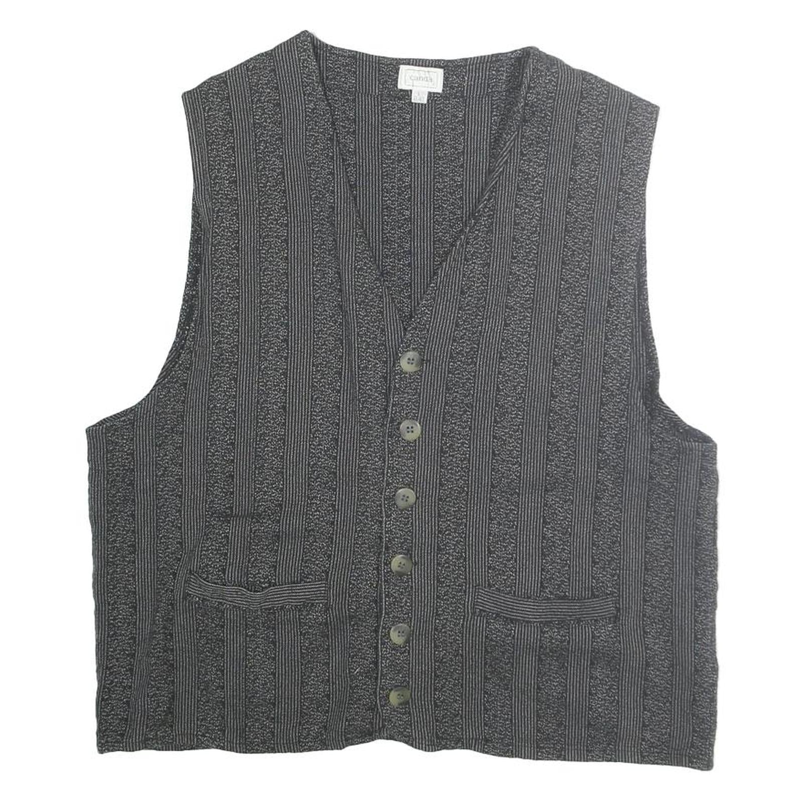 Buy CANDA Womens Black Striped Cotton Button Vest L Classic Sleeveless Top Refurbished - $18.19 CANDA Womens Black Striped Cotton Button Vest L Classic Sleeveless Top Refurbished - N/A refurbished available on Cerqular