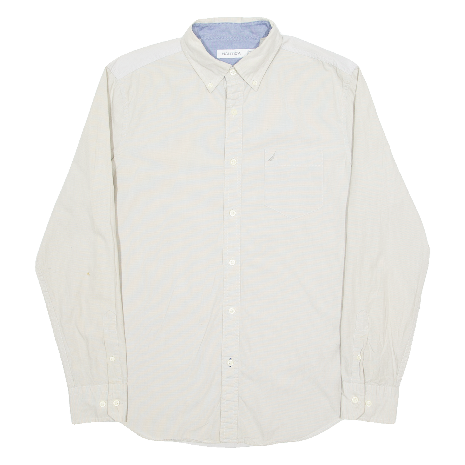 NAUTICA Mens Plain Shirt Beige Long Sleeve L Refurbished - N/A refurbished available on Cerqular