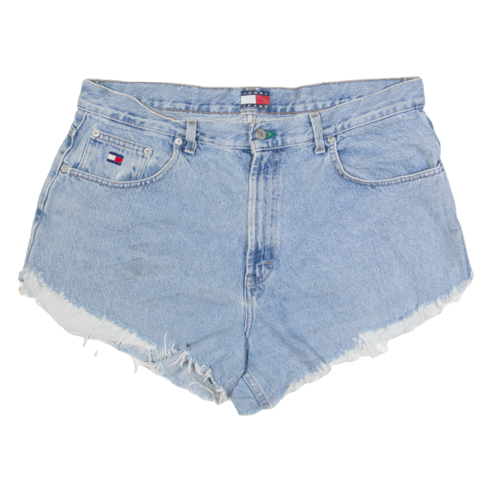 TOMMY JEANS Womens Denim Shorts Blue L W36 Refurbished - N/A refurbished available on Cerqular
