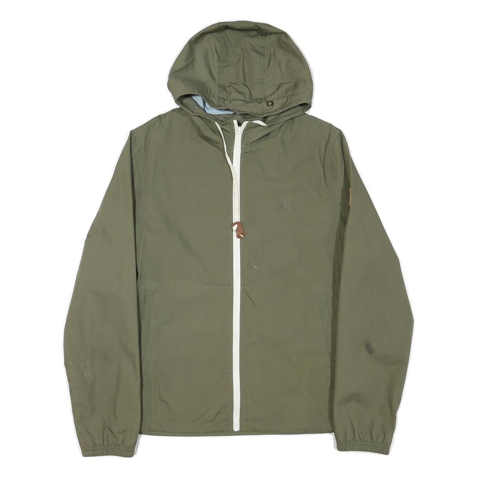 ELEMENT Mens Green Zip Up Hooded Jacket S Polyester Blend Plain Casual Outdoor Refurbished - N/A refurbished available on Cerqular