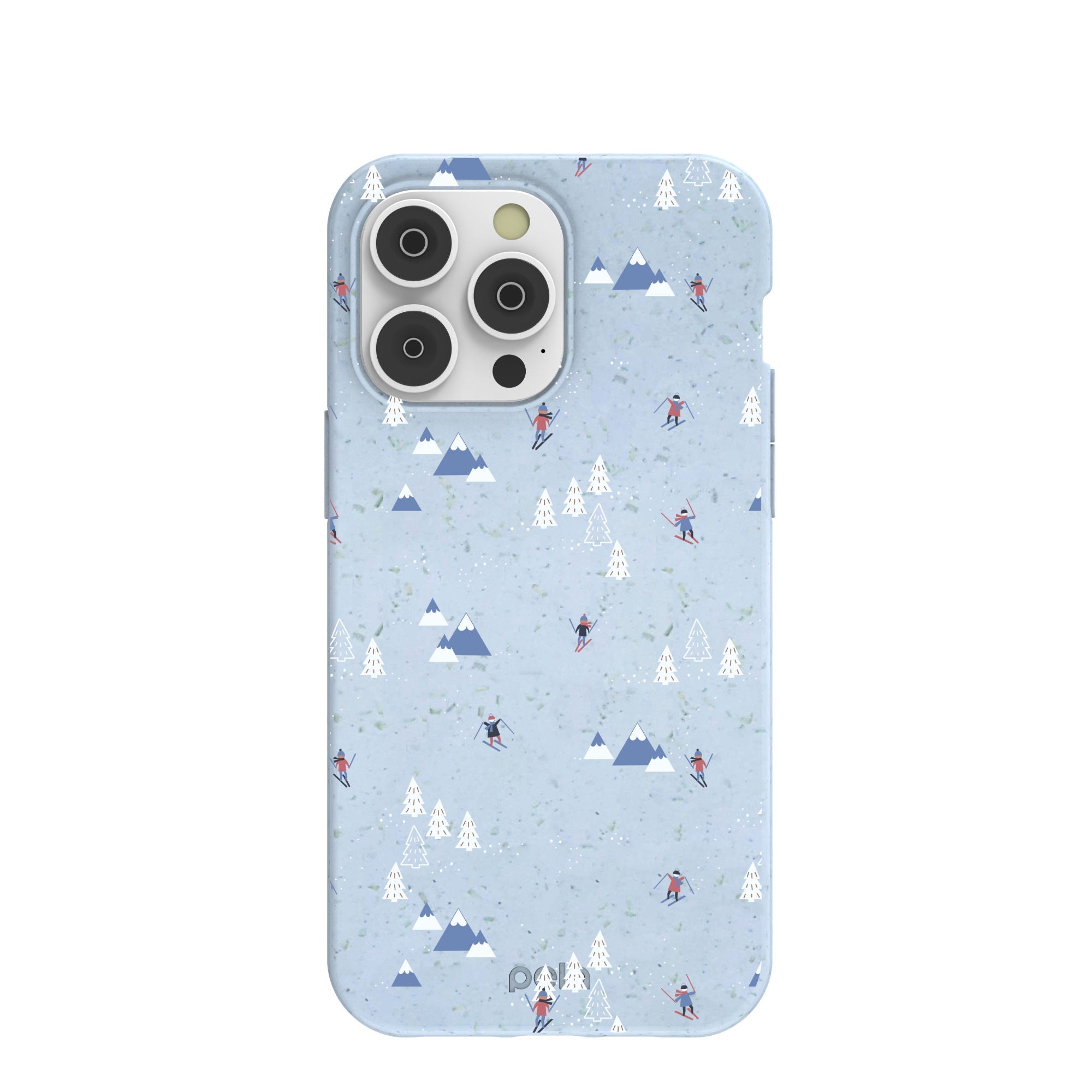 Powder Blue Ski Pass iPhone 14 Pro Max Case Refurbished - Pela Case refurbished available on Cerqular