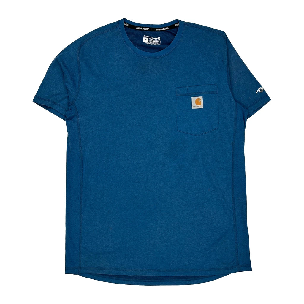 Carhartt Force Carhartt T-Shirt - Medium Blue Cotton Refurbished - Thrifted (note: this is a term often used to describe second- refurbished available on Cerqular