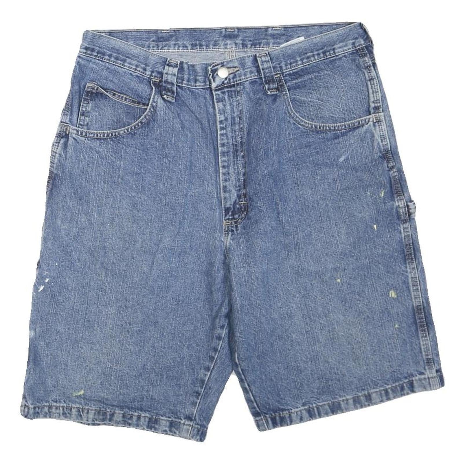 WRANGLER Mens Denim Blue Casual Shorts M W34 Workwear Utility Classic Fit Refurbished - N/A refurbished available on Cerqular