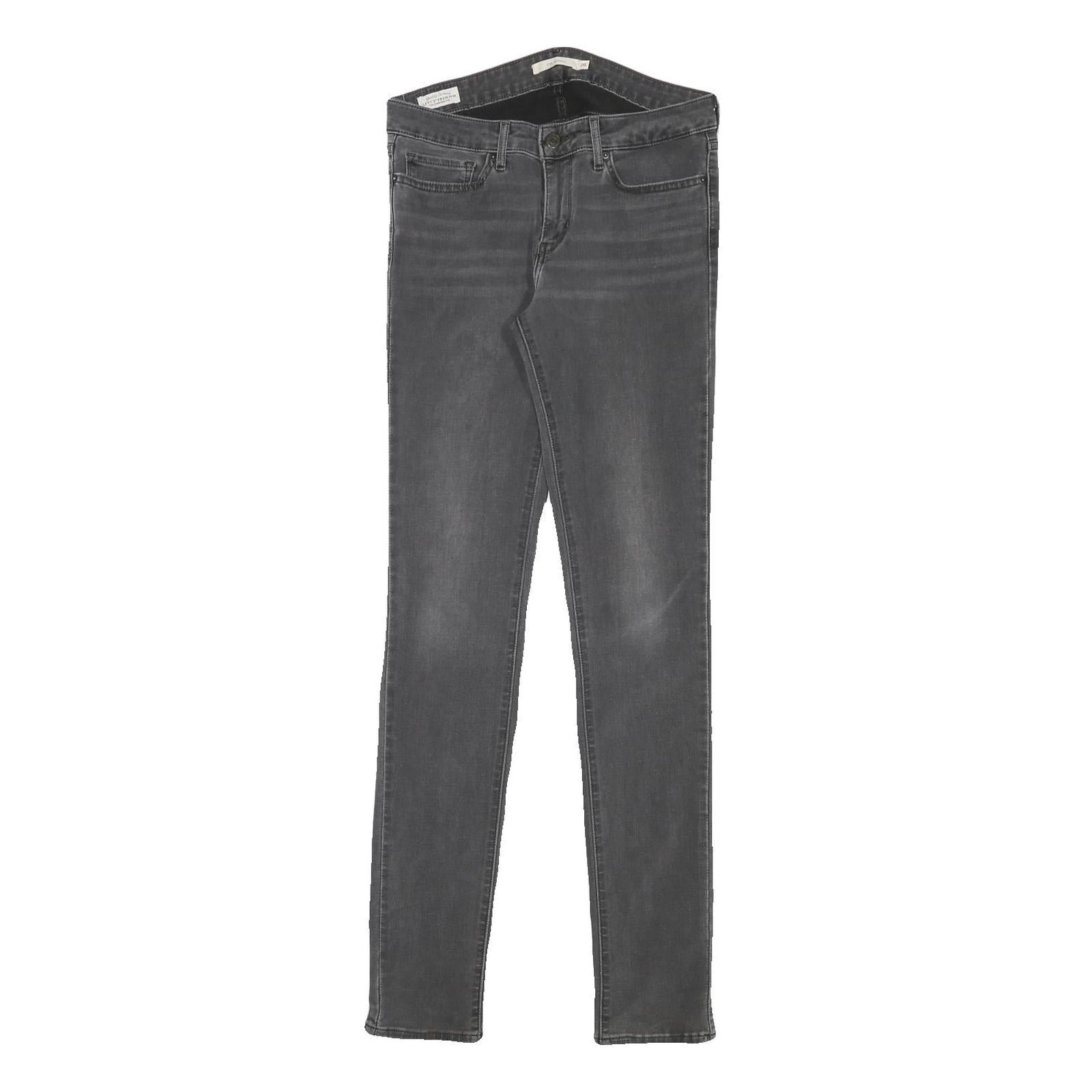 LEVI'S Womens Grey Slim Skinny Denim Medium Wash Cotton Blend Zip W28 L31 Refurbished - N/A refurbished available on Cerqular