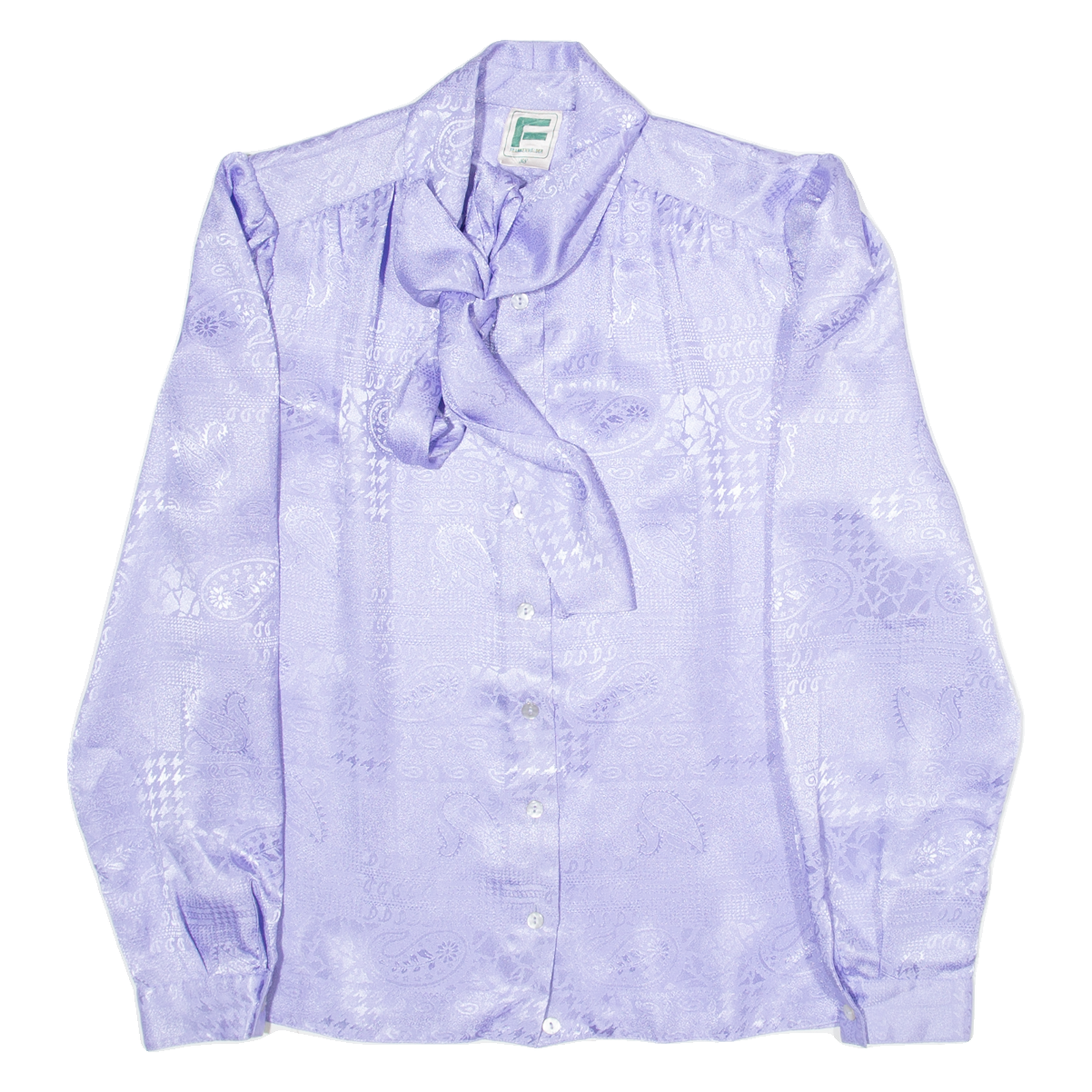 FINKENWALDE Womens Printed Blouse Purple Long Sleeve Crazy Pattern S Refurbished - N/A refurbished available on Cerqular