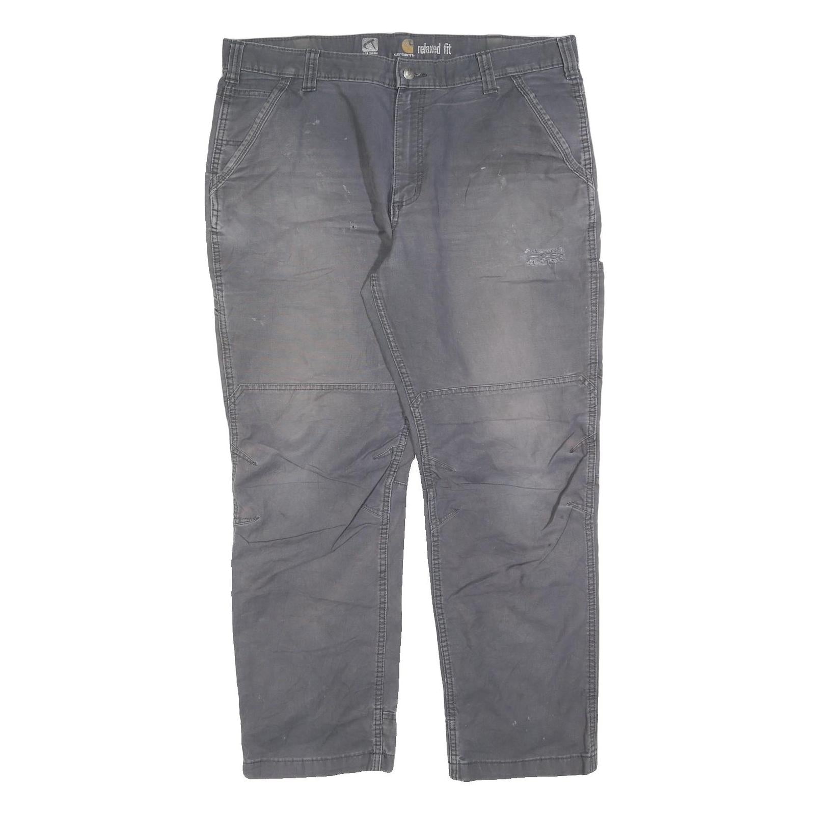 CARHARTT Mens Cotton Blend Grey Relaxed Fit Straight Leg Trousers W40 L32 Refurbished - N/A refurbished available on Cerqular