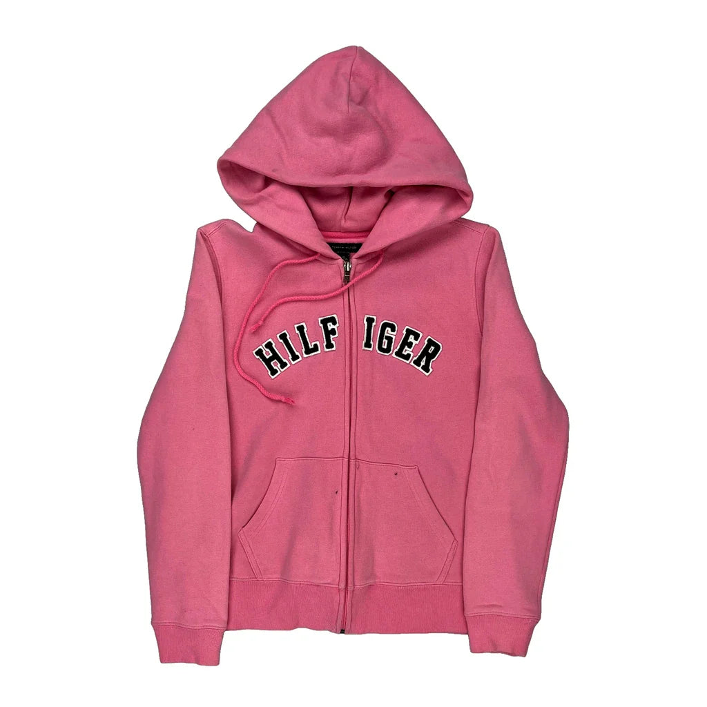 Tommy Hilfiger Hoodie - Medium Pink Cotton Refurbished - Thrifted (note: this is a term often used to describe second- refurbished available on Cerqular