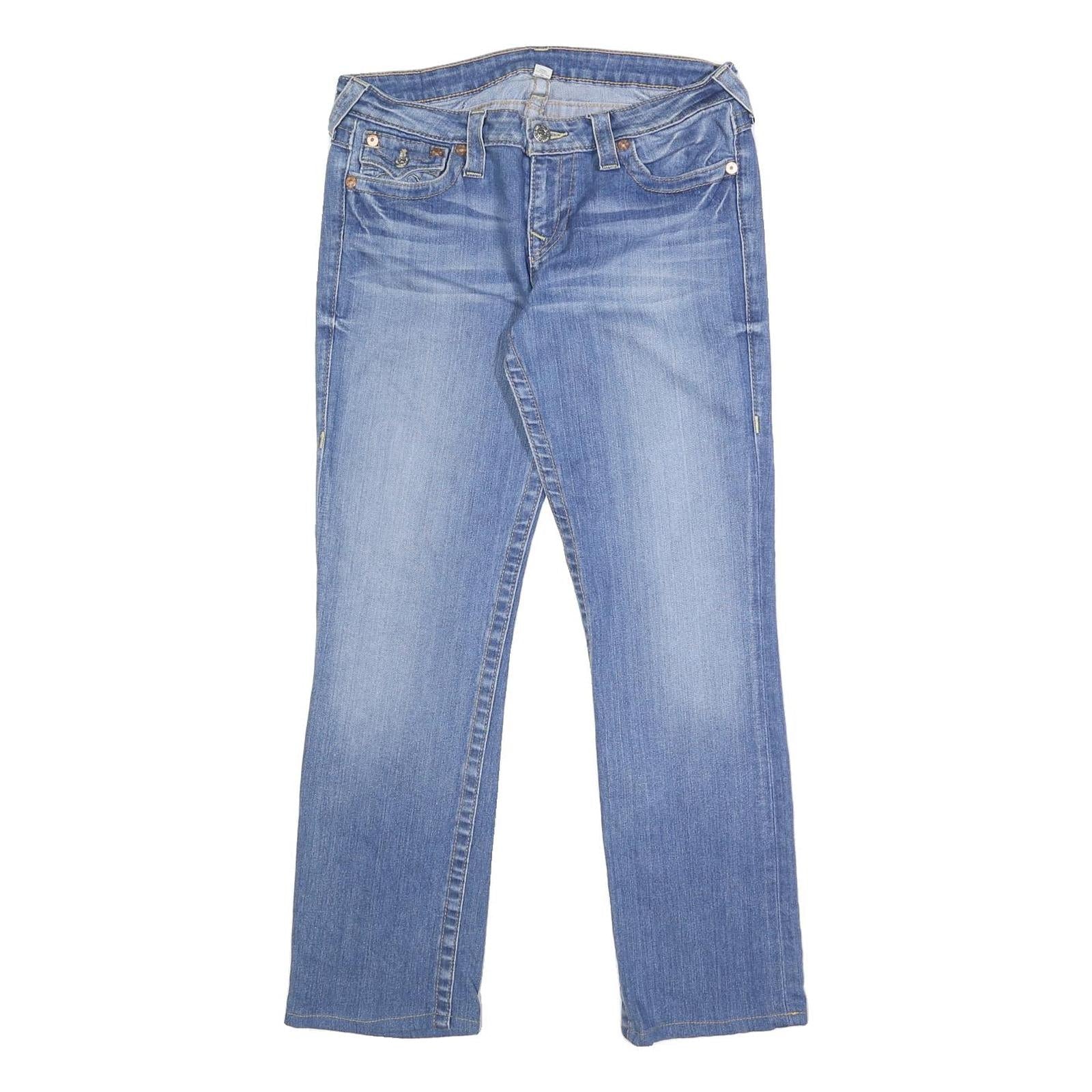 TRUE RELIGION Womens Regular Fit Blue Denim Straight Jeans W31 L29 Classic Zip Refurbished - N/A refurbished available on Cerqular