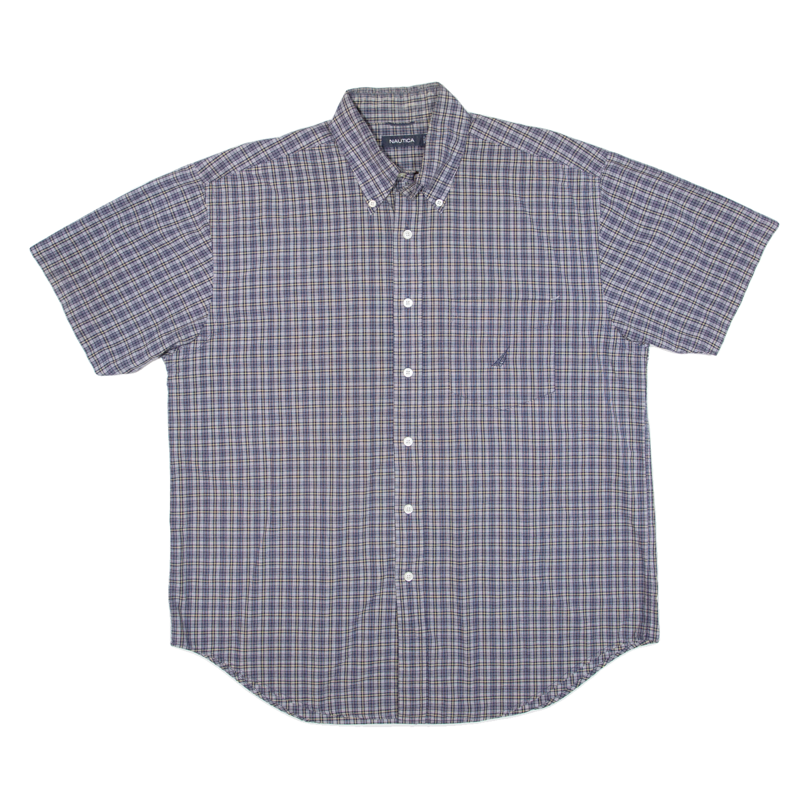 NAUTICA Mens Shirt Blue Check L Refurbished - N/A refurbished available on Cerqular