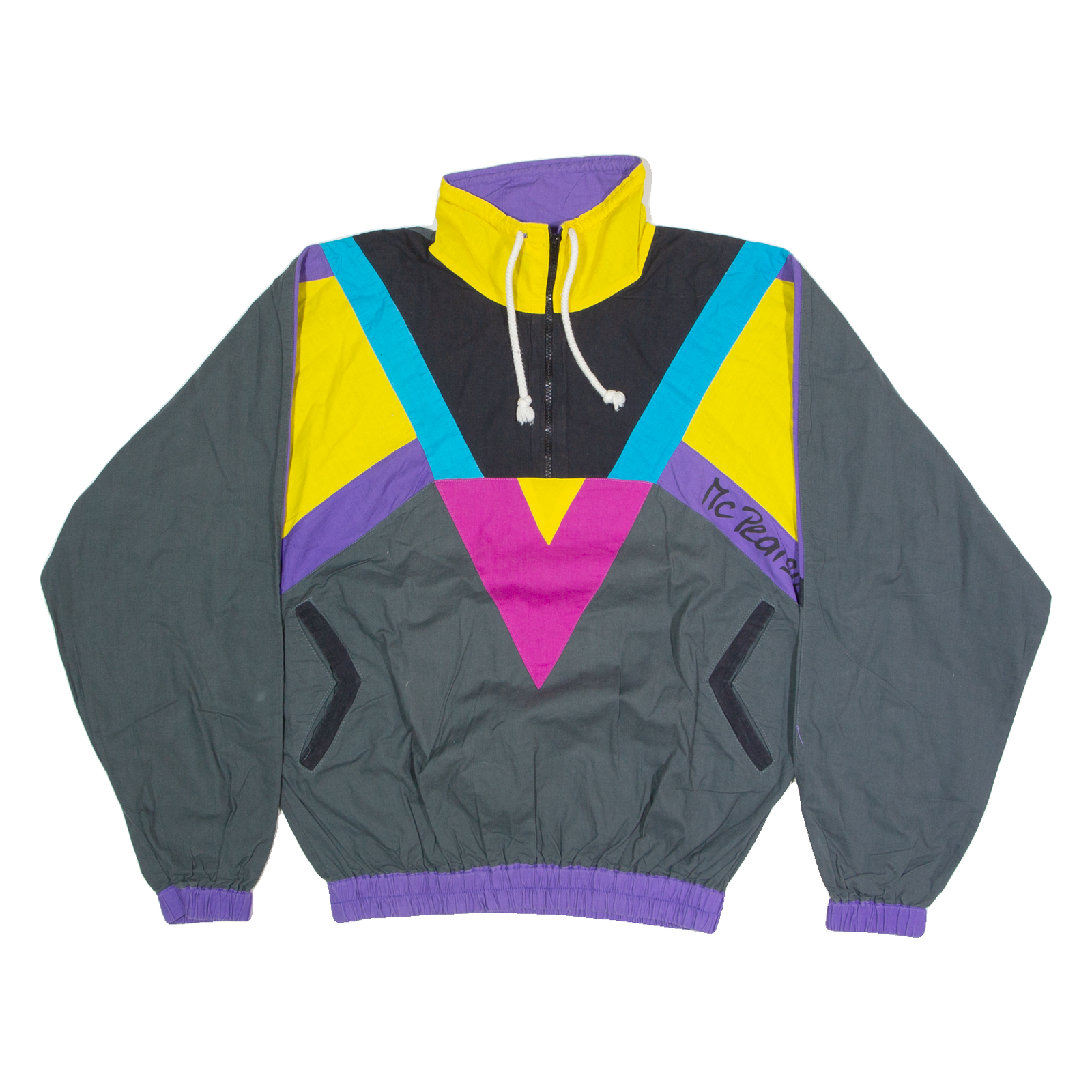 MCPEARSON Womens Pullover Jacket Grey Colourblock L Refurbished - N/A refurbished available on Cerqular