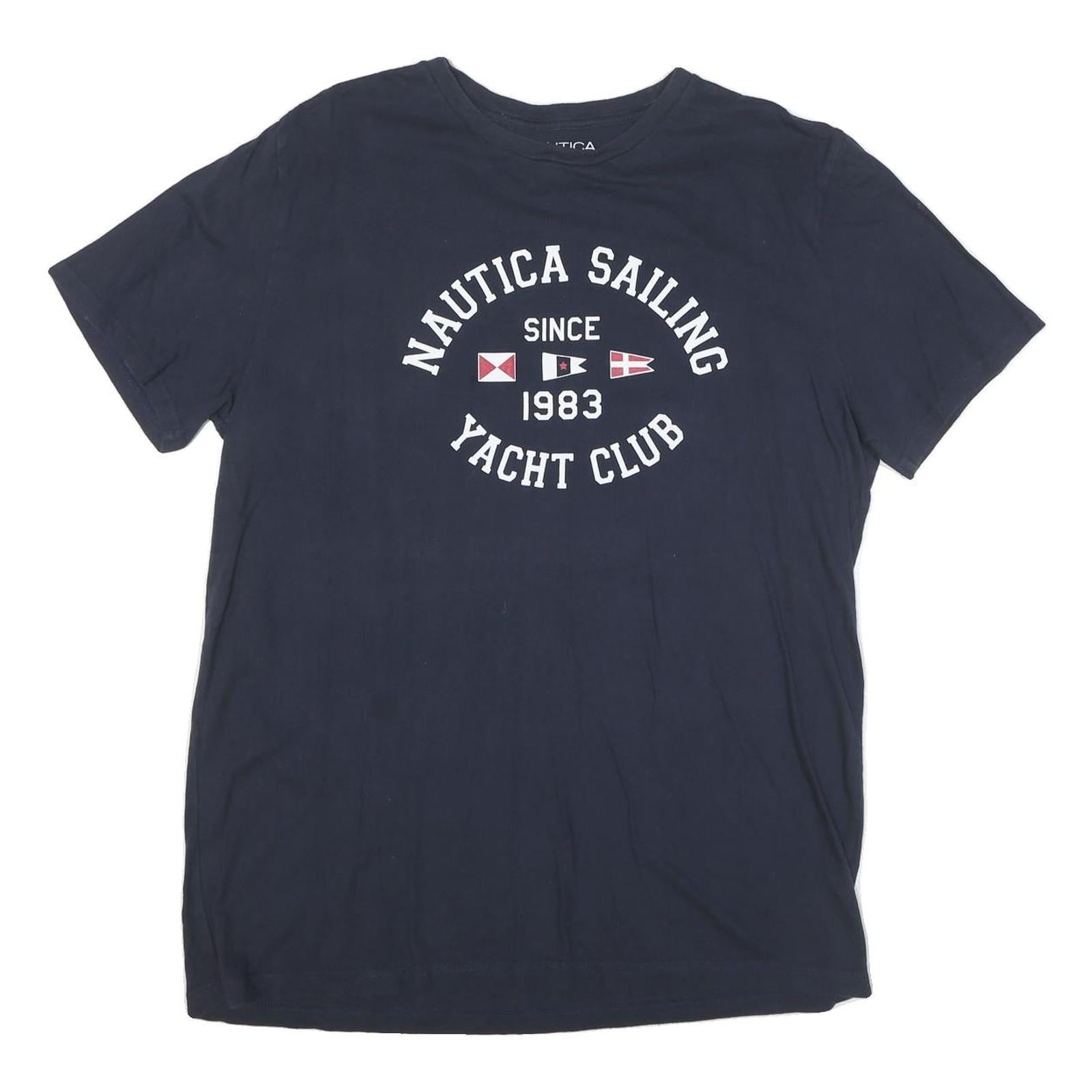 Buy NAUTICA Mens Navy Blue Graphic T-Shirt XL Short Sleeve Crew Neck Cotton Blend Refurbished - $22.09 NAUTICA Mens Navy Blue Graphic T-Shirt XL Short Sleeve Crew Neck Cotton Blend Refurbished - N/A refurbished available on Cerqular