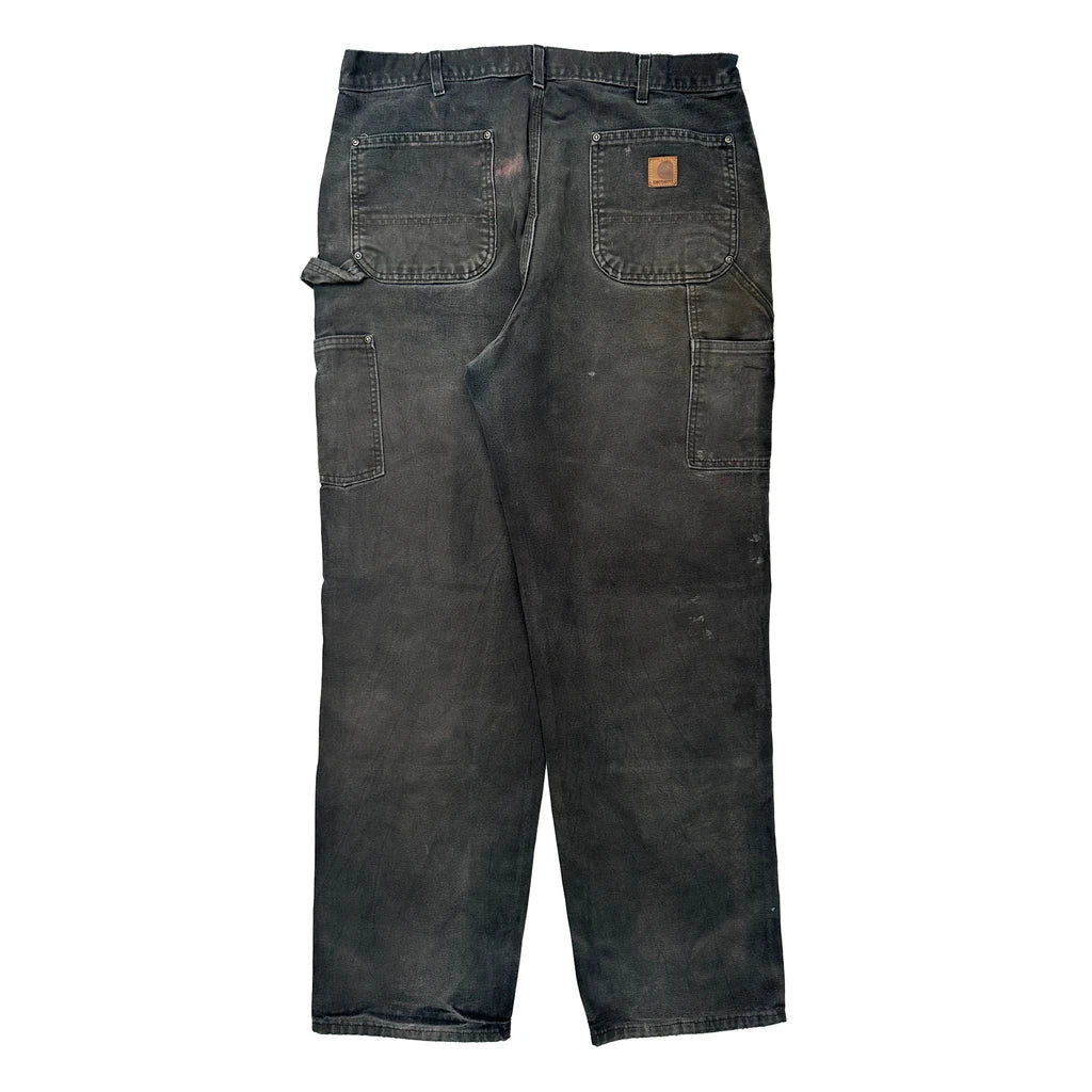 Carhartt Carpenter Trousers - 36W 32L Black Cotton Refurbished - Thrifted (note: this is a term often used to describe second- refurbished available on Cerqular