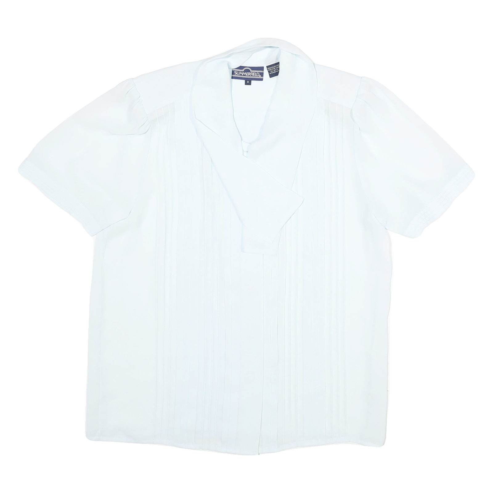 SUMMERFIELD Womens White Shirt UK 8 Polyester Blend Short Sleeve Stylish Blouse Refurbished - N/A refurbished available on Cerqular