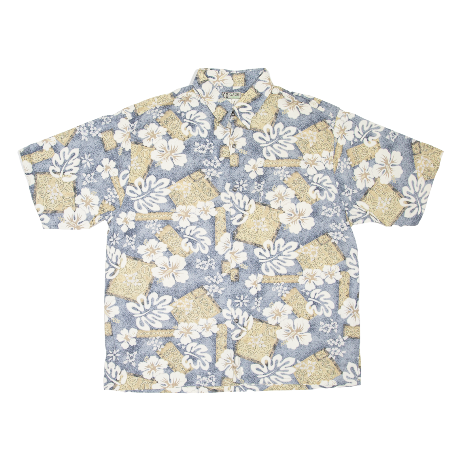 CARDINI OFFICER Mens Hawaiian Shirt Blue Floral XL Refurbished - N/A refurbished available on Cerqular