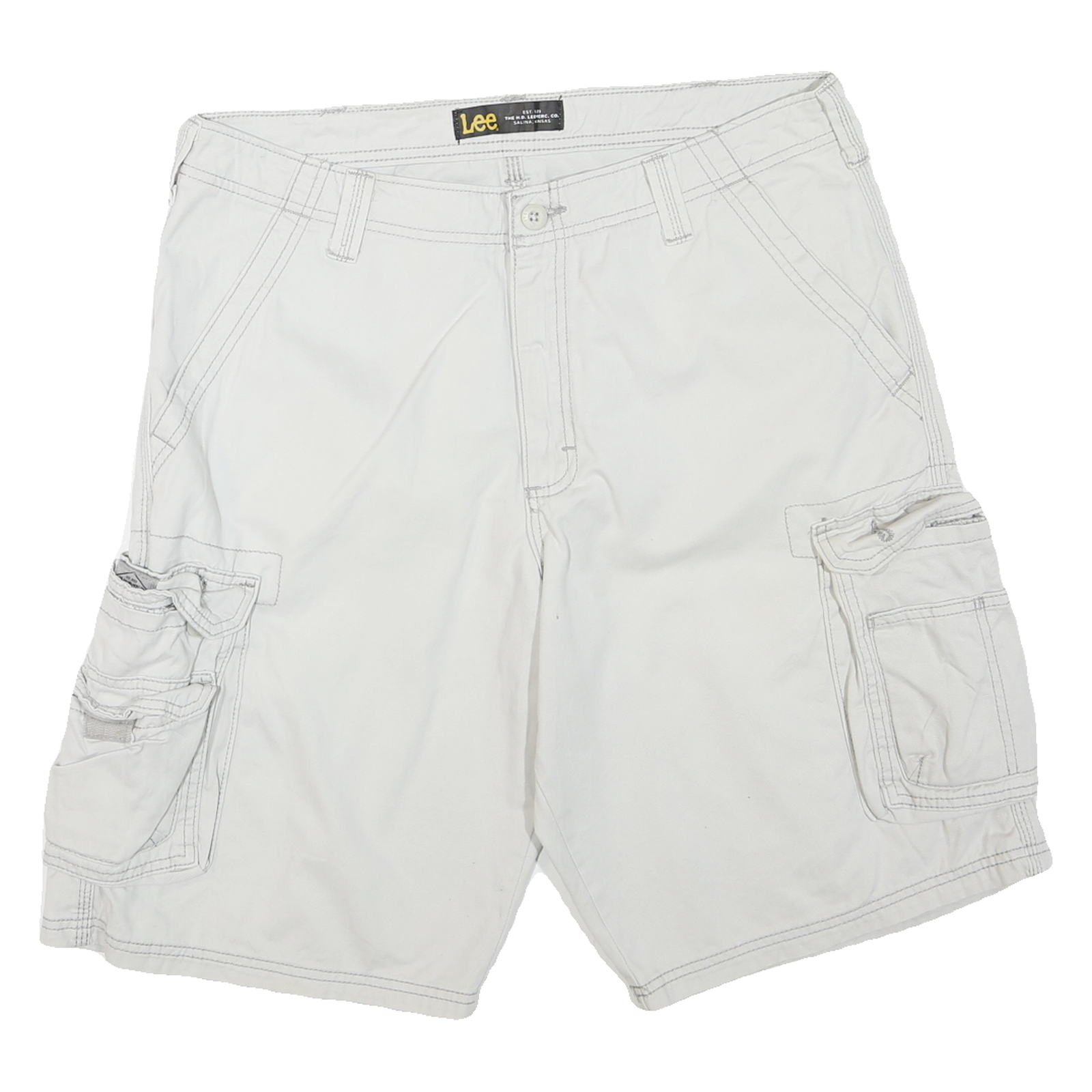 LEE Mens Shorts White Cargo Cotton Blend M W34 Utility Pocket Design Refurbished - N/A refurbished available on Cerqular