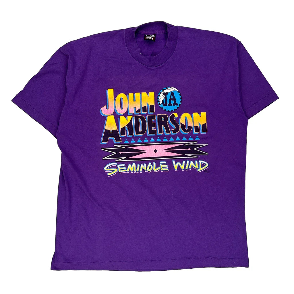 Fruit Of The Loom Single Stitch T-Shirt - XL Purple Cotton Blend Refurbished - Thrifted (note: this is a term often used to describe second- refurbished available on Cerqular