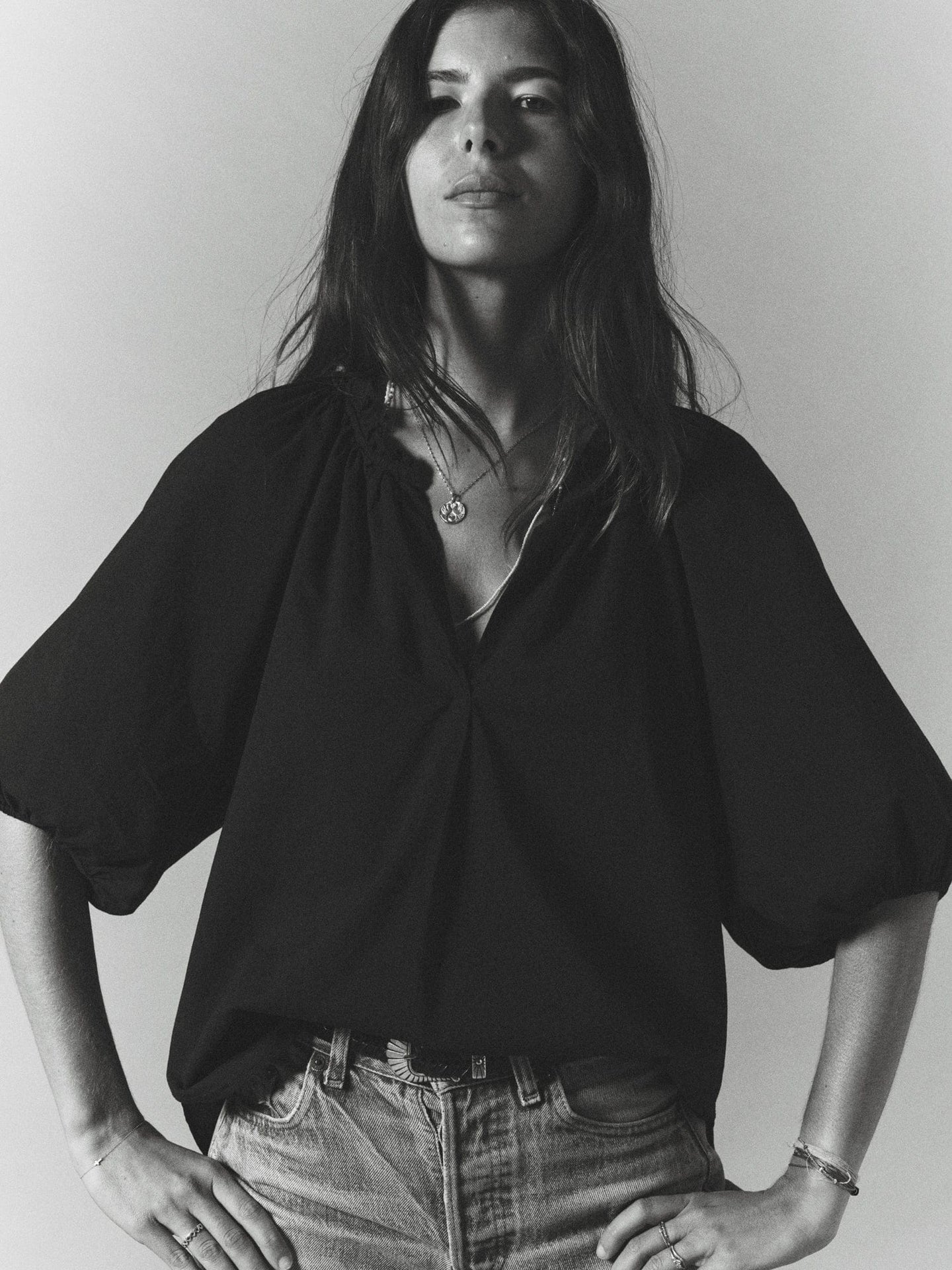 Blouse Jules Black | Color: BLACK | Size: S Refurbished - Rue Madame is a known brand, and the standardized name is " refurbished available on Cerqular